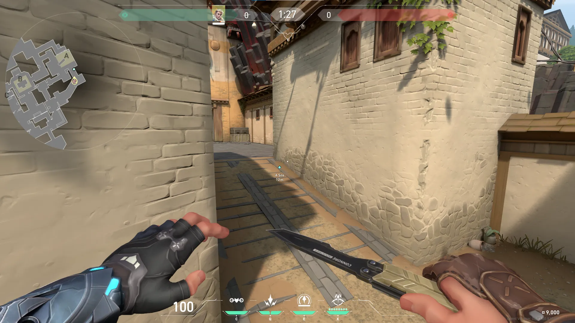 Sova Recon Bolt on Haven Attack Site A — step 1 of 3: Position — where to stand