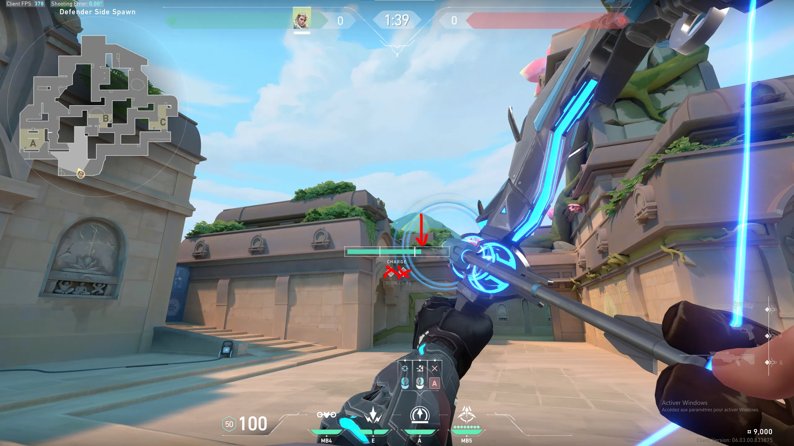 Sova Recon Bolt on Lotus Defense Site A — step 3 of 4: Aim — line up the shot