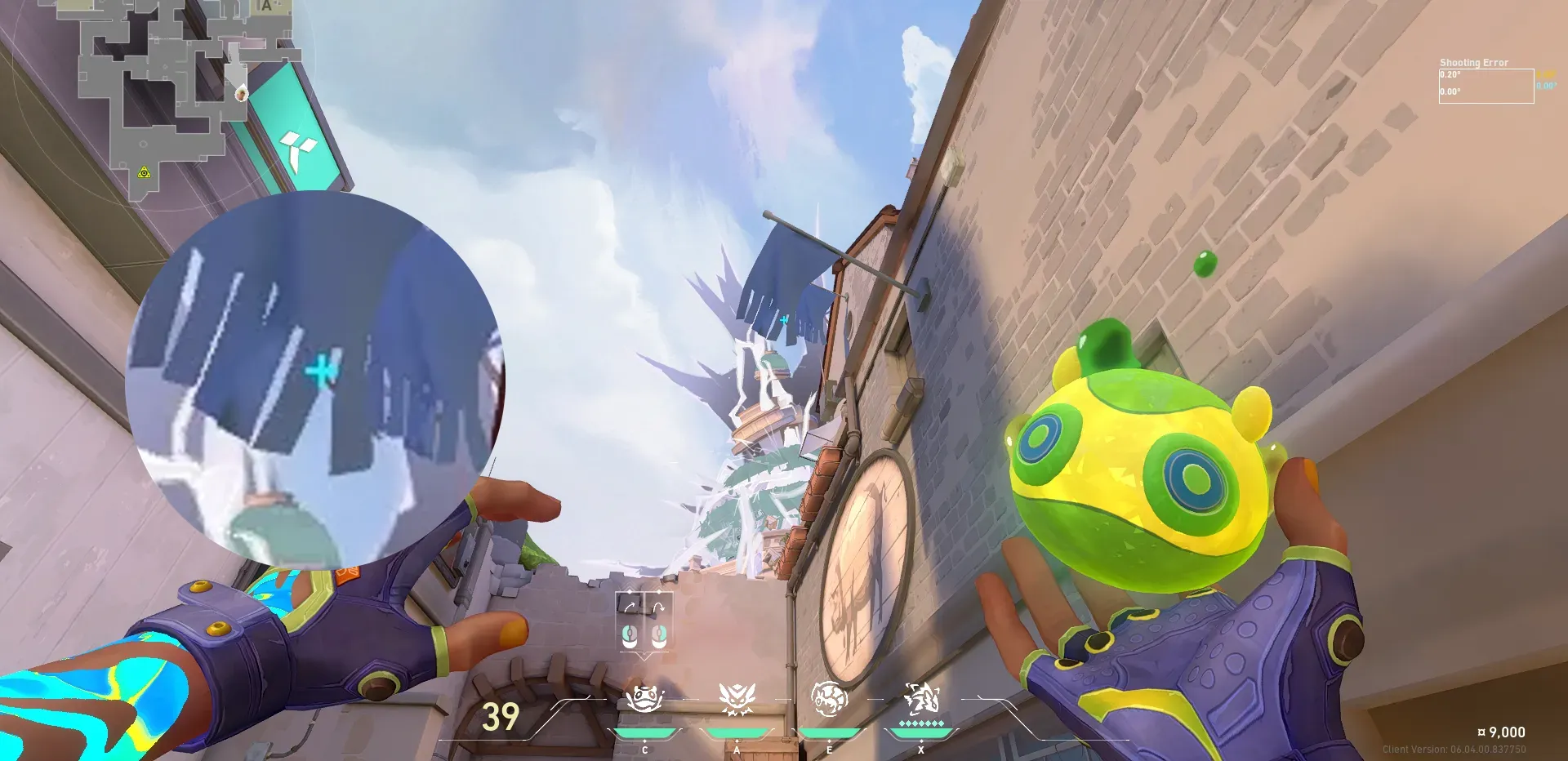 Gekko Mosh Pit on Ascent Defense Site A — step 2 of 3: Aim — line up the shot