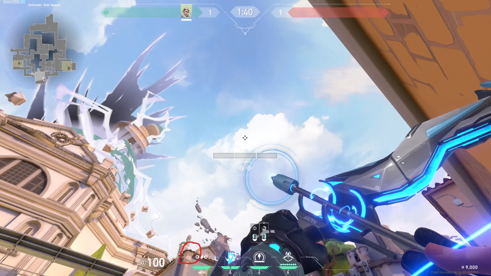 Sova Recon Bolt on Ascent Defense Site A — step 2 of 3: Aim — line up the shot