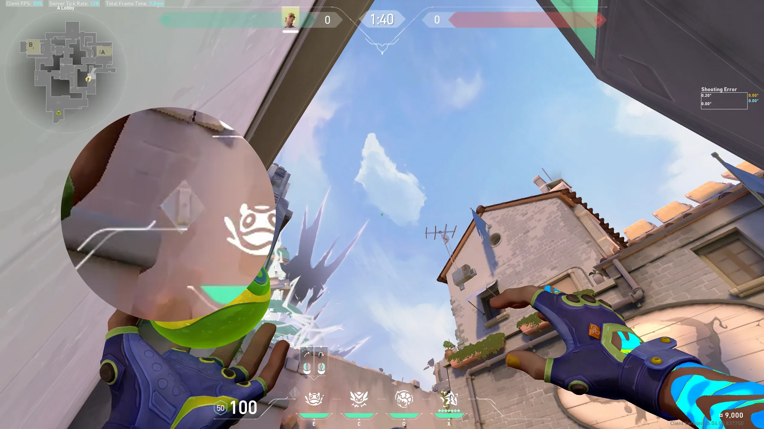 Gekko Mosh Pit on Ascent Defense Site A — step 2 of 3: Aim — line up the shot