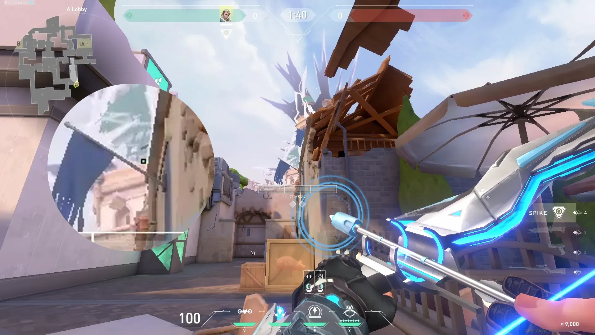 Sova Recon Bolt on Ascent Defense Site A — step 2 of 3: Aim — line up the shot