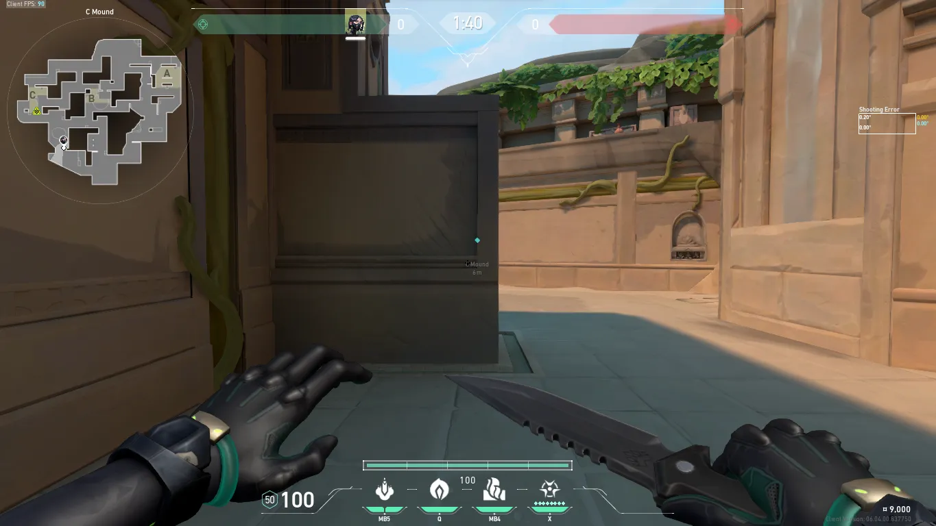 Viper Snake Bite on Lotus Attack Site C — step 1 of 3: Position — where to stand