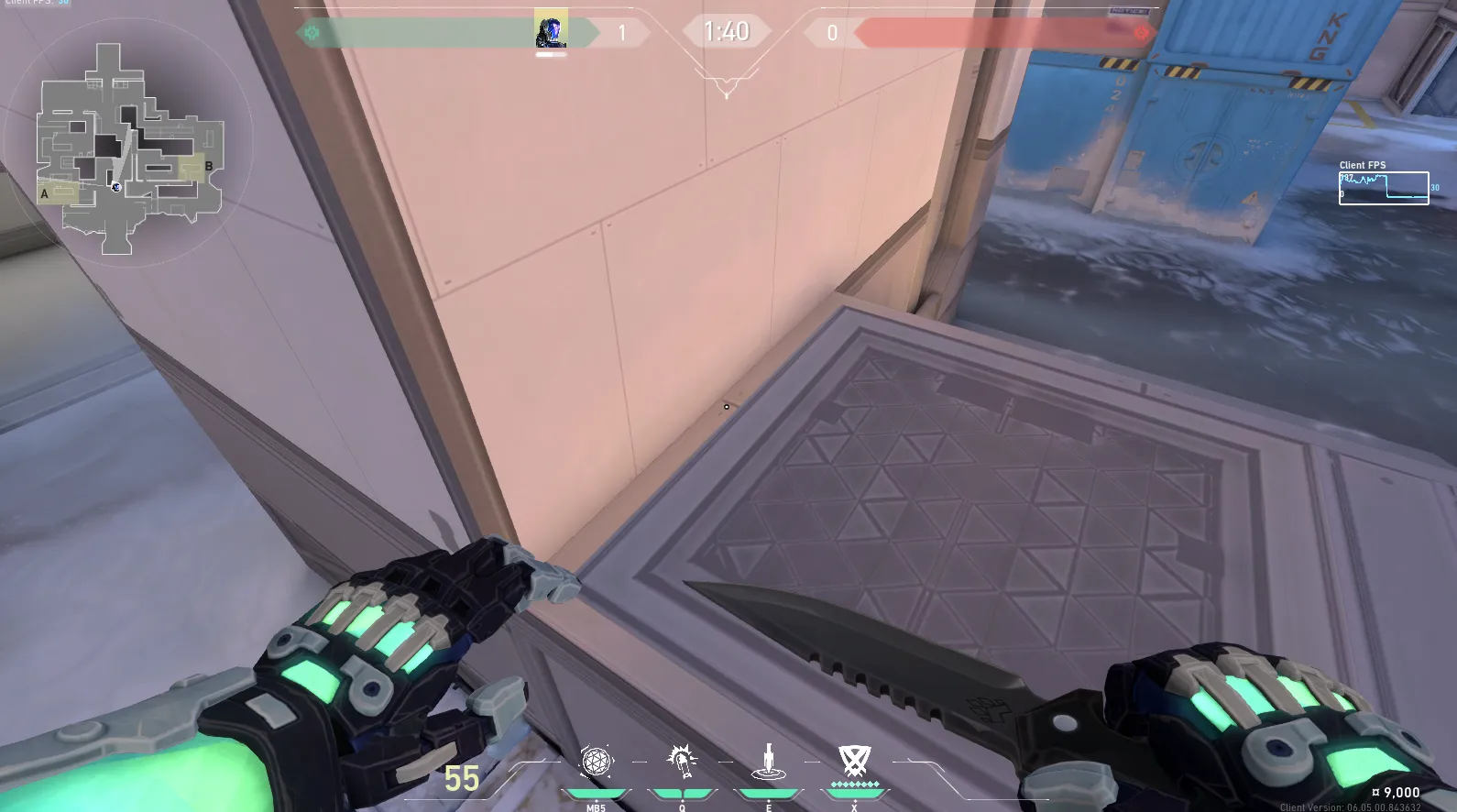 KAY/O Frag_Ment on Icebox Defense Site B — step 1 of 3: Position — where to stand