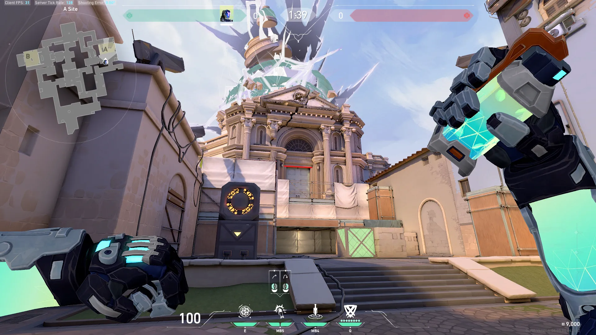 KAY/O Flash_Drive on Ascent Defense Site A — step 2 of 3: Aim — line up the shot