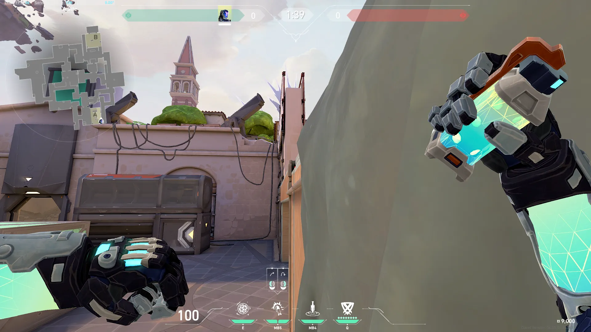 KAY/O Flash_Drive on Ascent Defense Site A — step 2 of 3: Aim — line up the shot