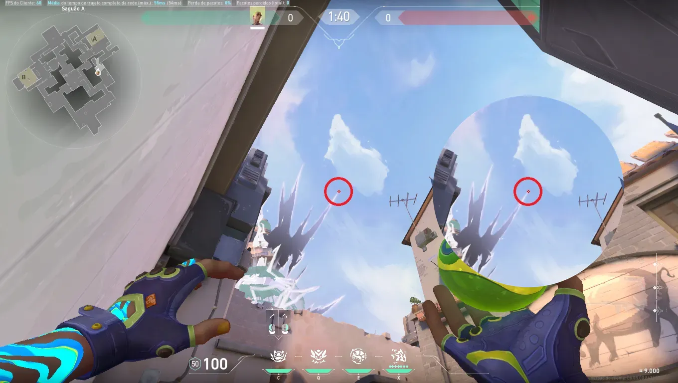 Gekko Mosh Pit on Ascent Attack Site A — step 2 of 3: Aim — line up the shot