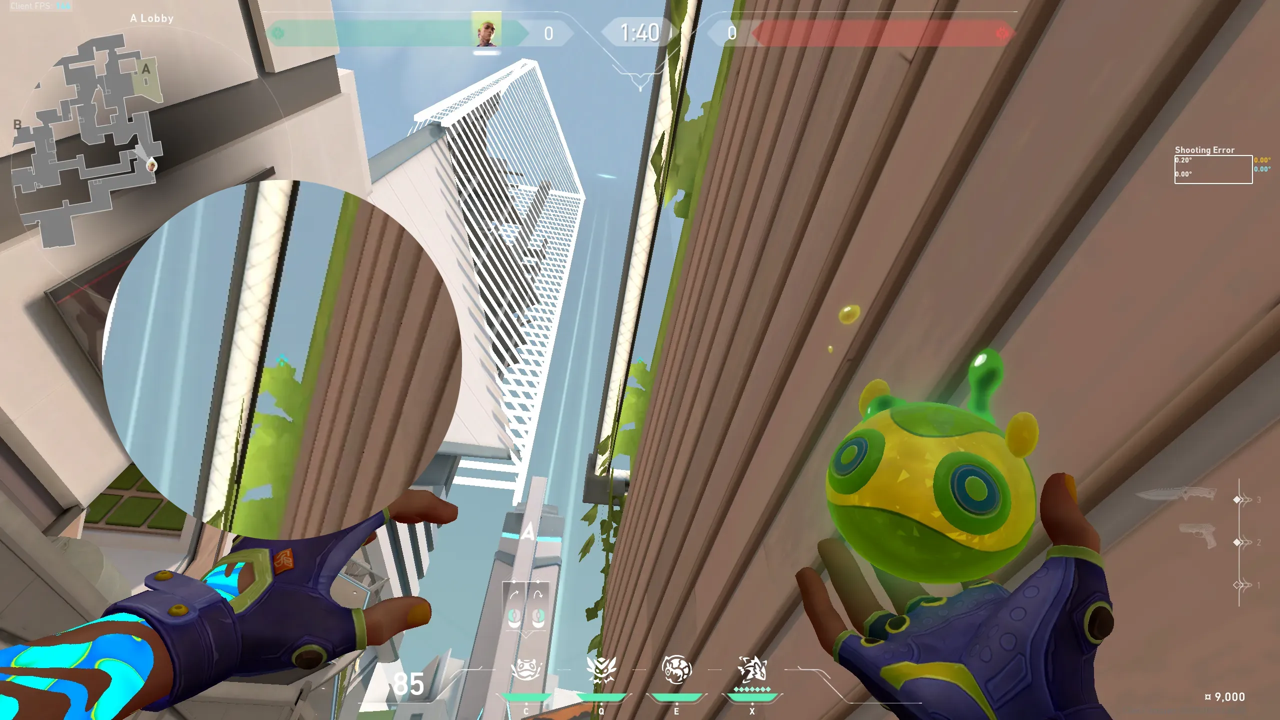 Gekko Mosh Pit on Split Attack Site A — step 2 of 3: Aim — line up the shot