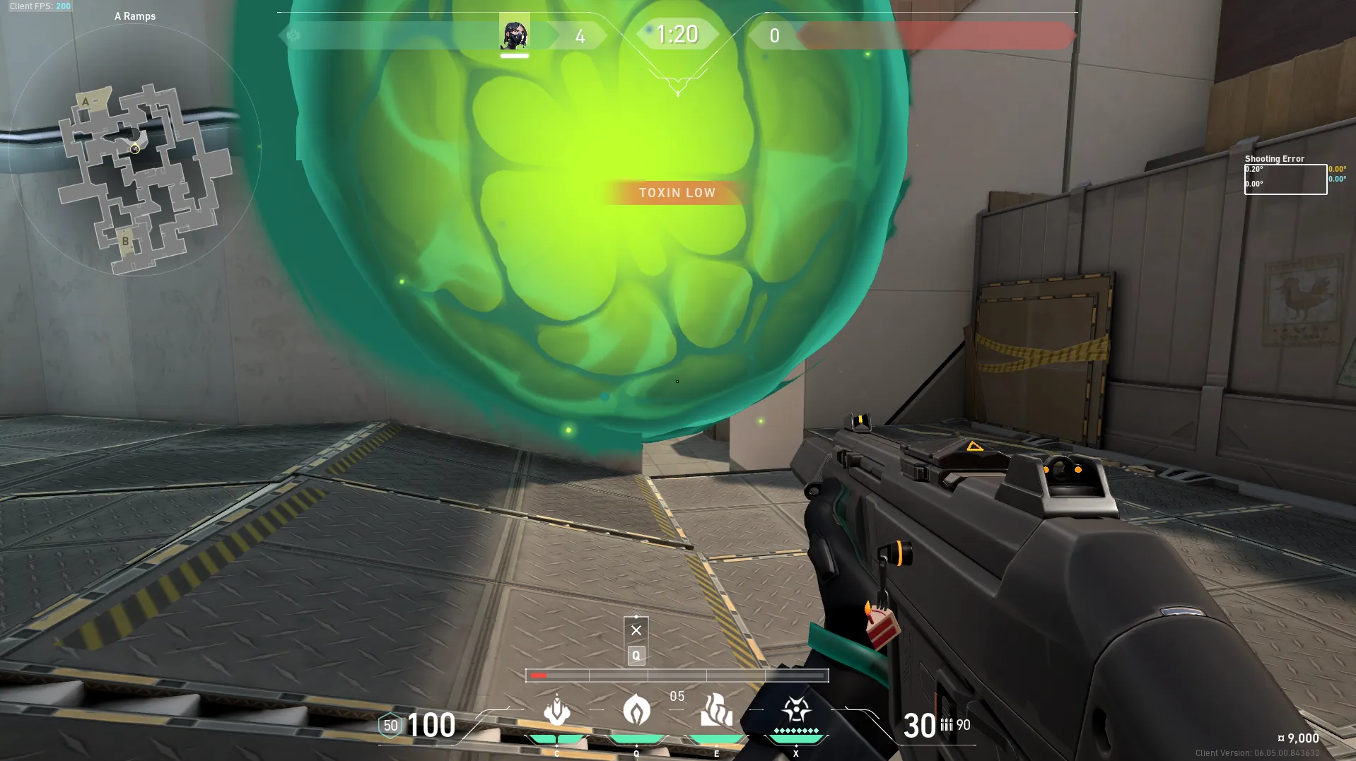 Viper Poison Cloud on Split Attack Site A — step 3 of 4: Aim — line up the shot