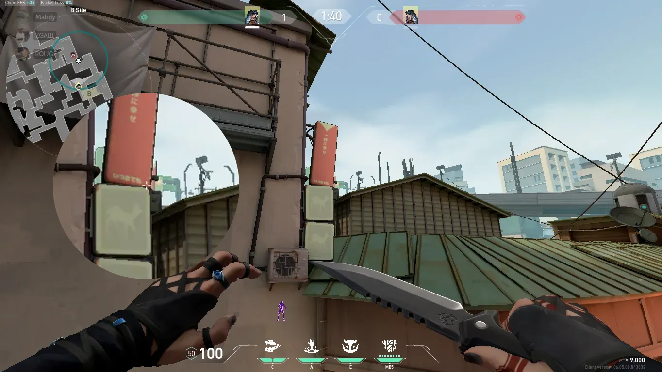 Fade Haunt on Split Defense Site B — step 2 of 3: Aim — line up the shot