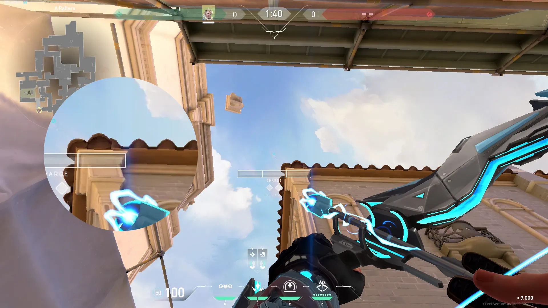 Sova Shock Bolt on Ascent Defense Site A — step 2 of 4: Aim — line up the shot
