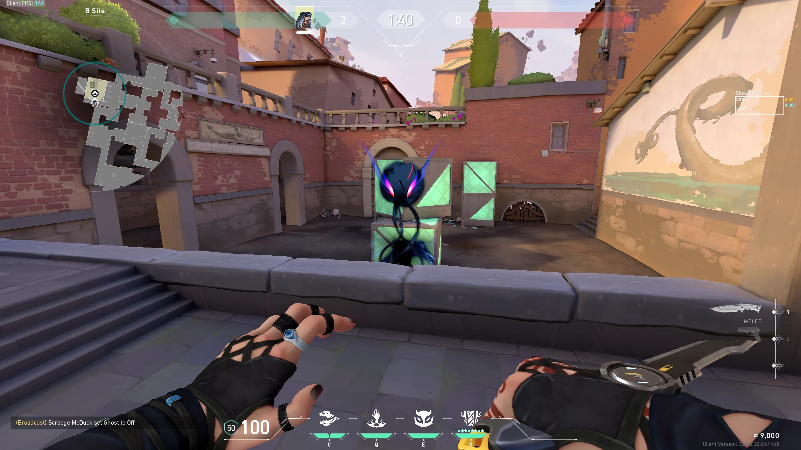 Fade Haunt on Ascent Attack Site B — step 2 of 3: Aim — line up the shot