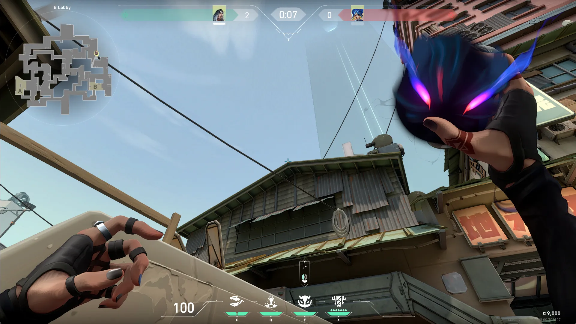 Fade Haunt on Split Attack Site B — step 2 of 3: Aim — line up the shot