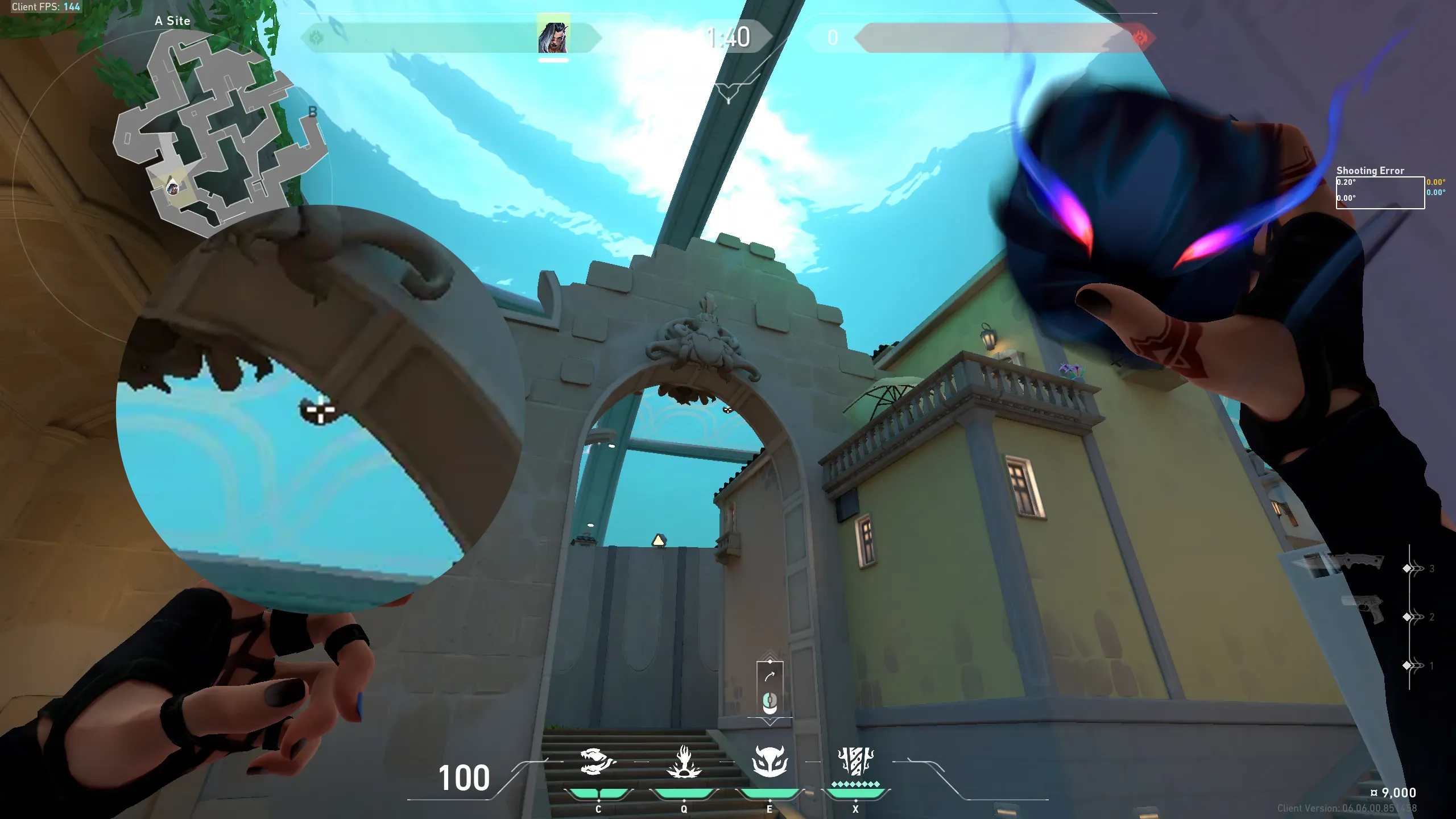 Fade Haunt on Pearl Defense Site A — step 2 of 3: Aim — line up the shot
