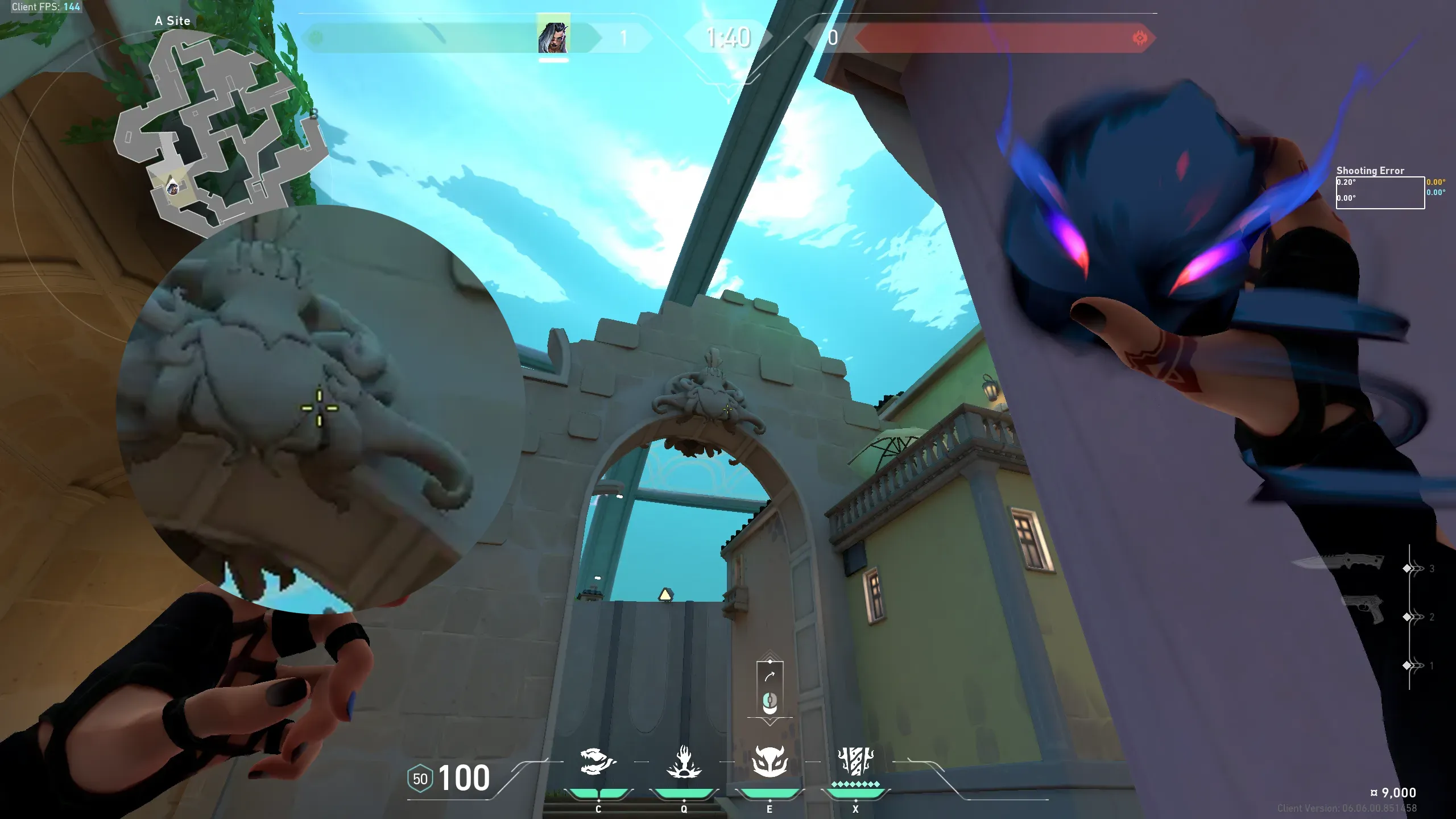 Fade Haunt on Pearl Defense Site A — step 2 of 3: Aim — line up the shot
