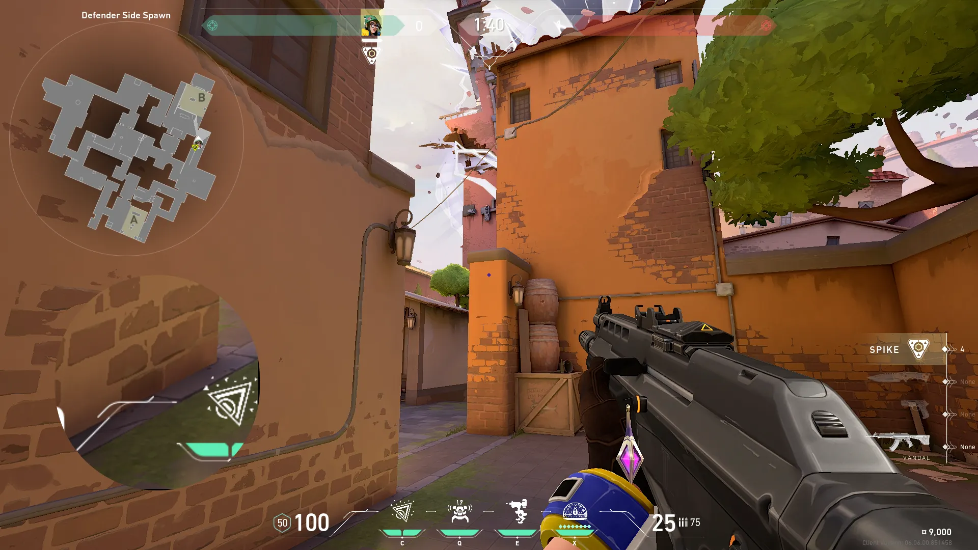 Killjoy Nanoswarm on Ascent Defense Site B — step 2 of 3: Aim — line up the shot
