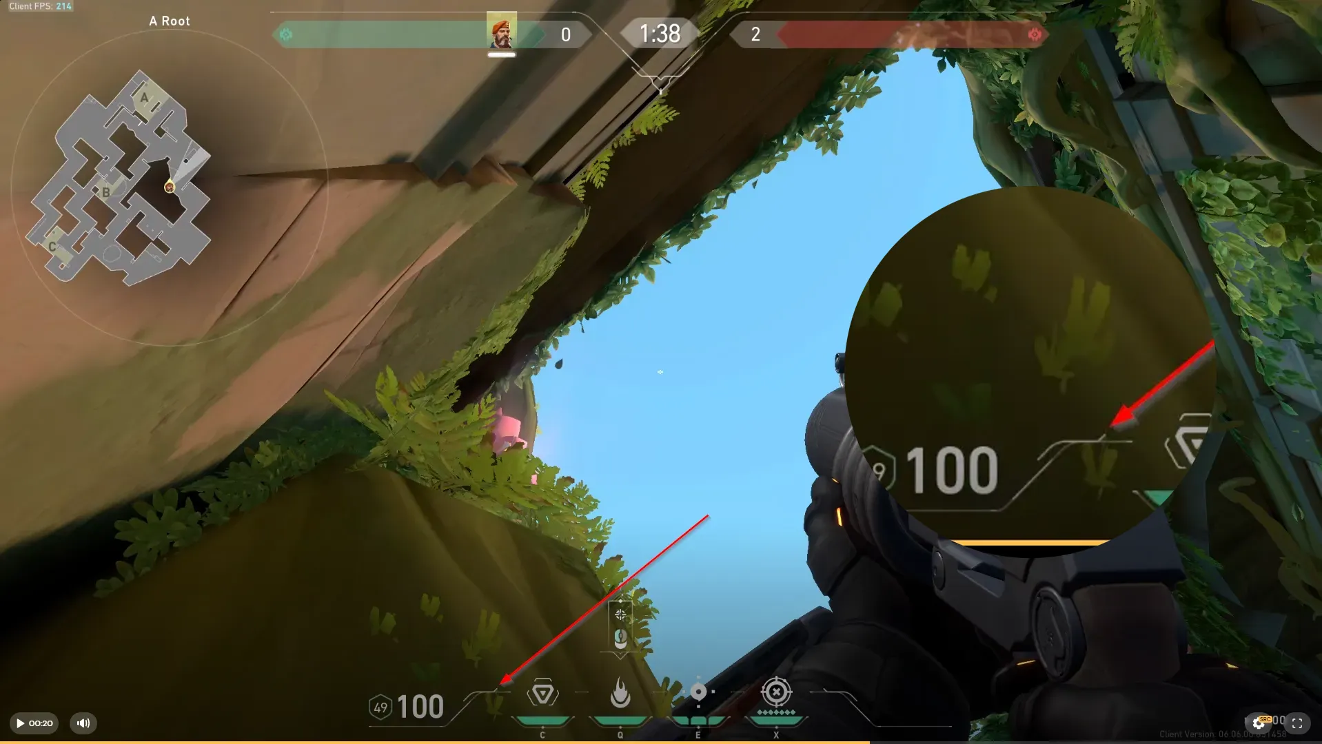 Brimstone Incendiary on Lotus Attack Site A — step 2 of 3: Aim — line up the shot