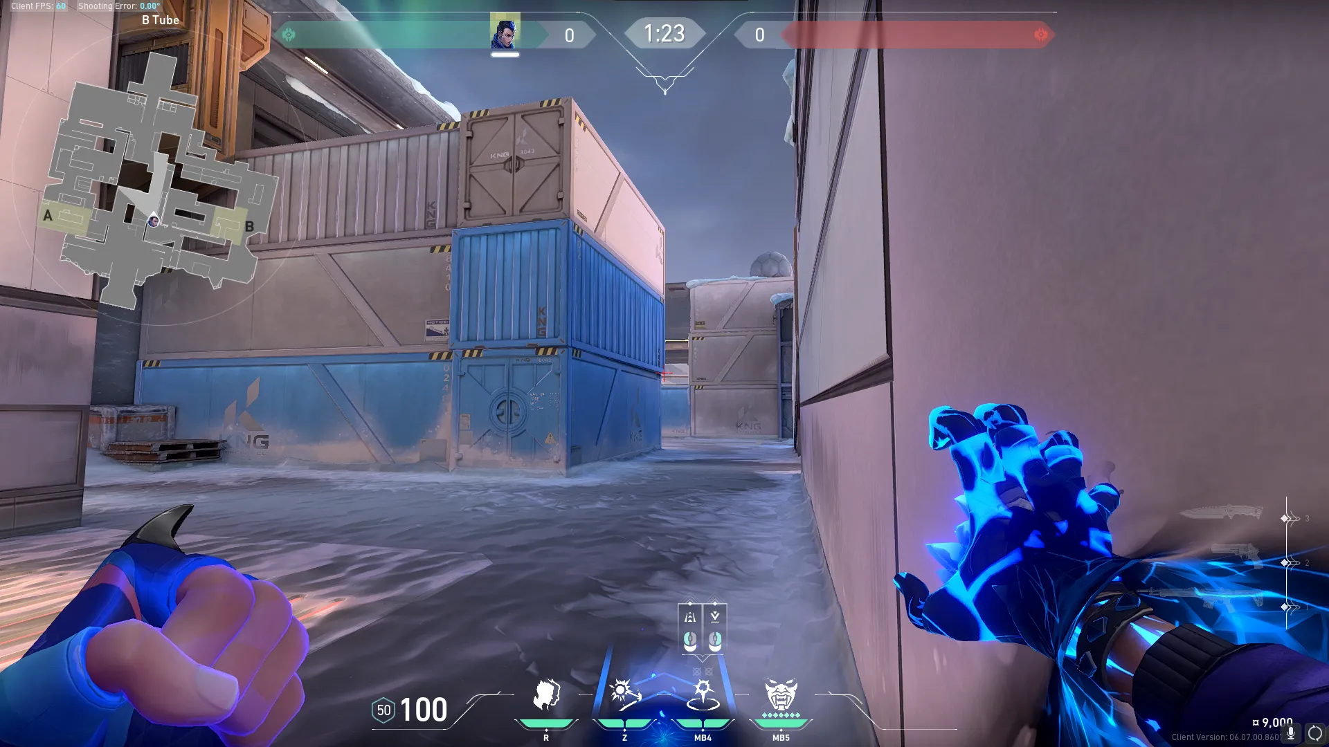 Yoru Gatecrash on Icebox Defense Mid — step 2 of 3: Aim — line up the shot