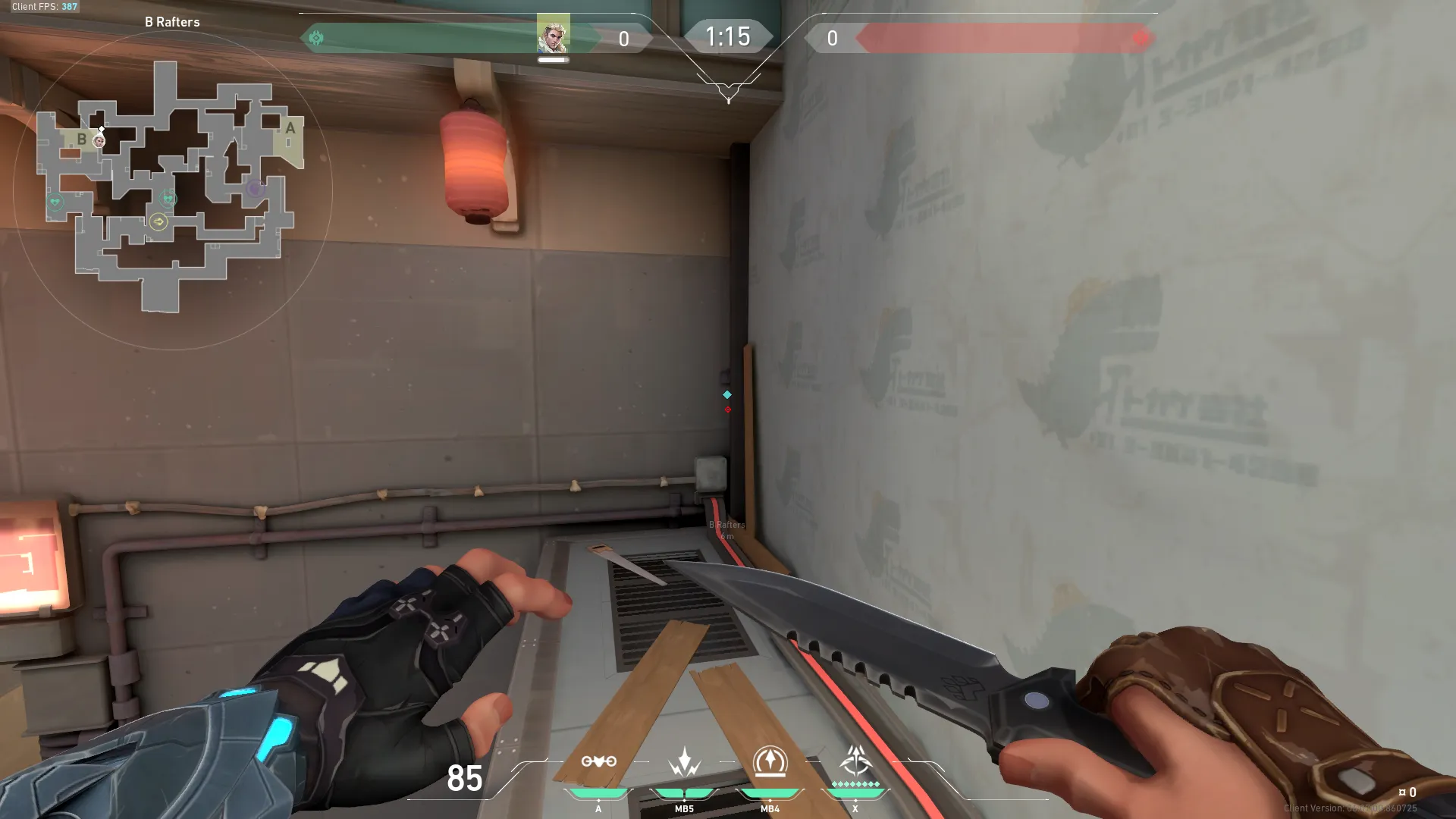 Sova Recon Bolt on Split Defense Site B — step 1 of 4: Position — where to stand