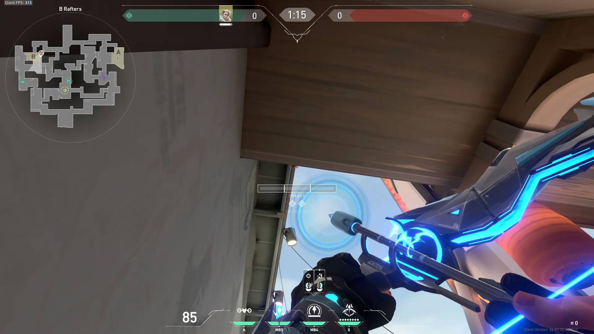 Sova Recon Bolt on Split Defense Site B — step 2 of 4: Aim — line up the shot
