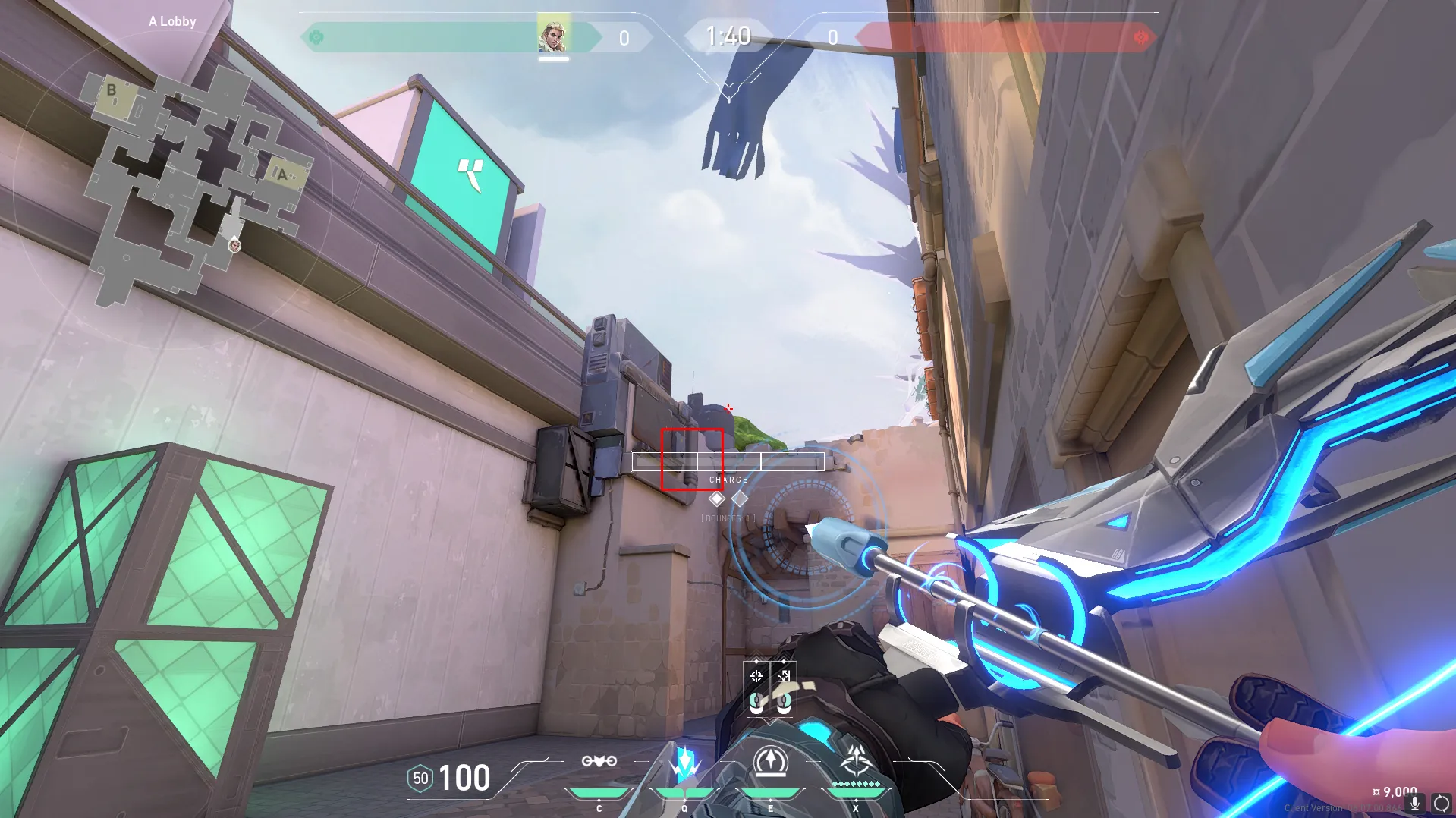 Sova Recon Bolt on Ascent Attack Site A — step 2 of 3: Aim — line up the shot
