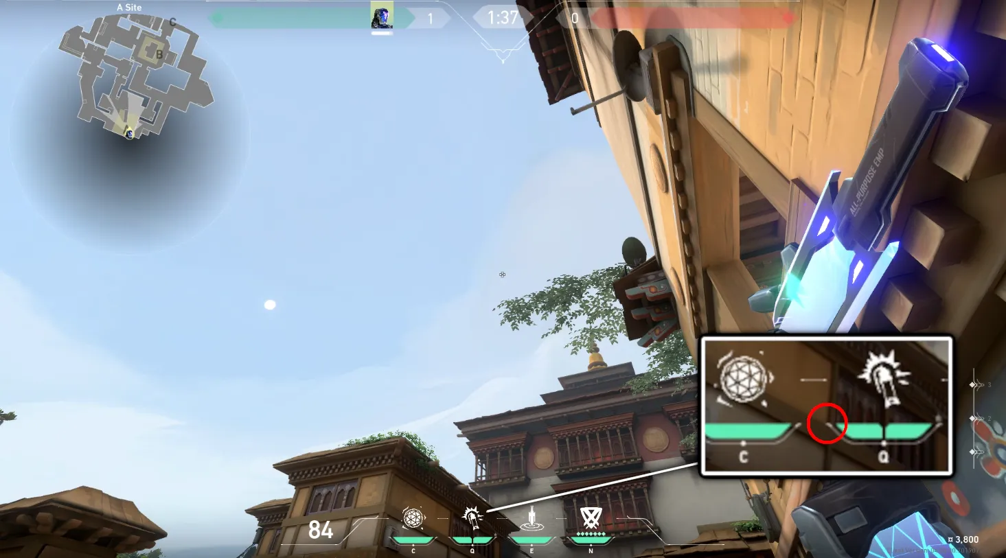 KAY/O Zero_Point on Haven Defense Site C — step 2 of 3: Aim — line up the shot