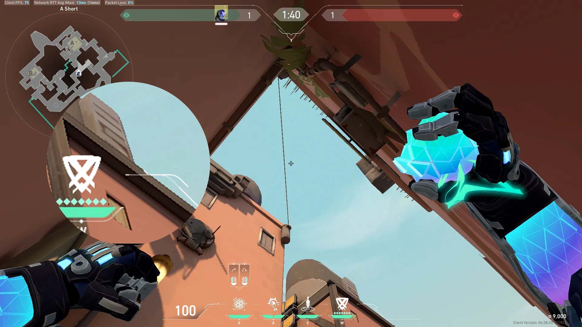 KAY/O Frag_Ment on Bind Attack Site A — step 2 of 3: Aim — line up the shot