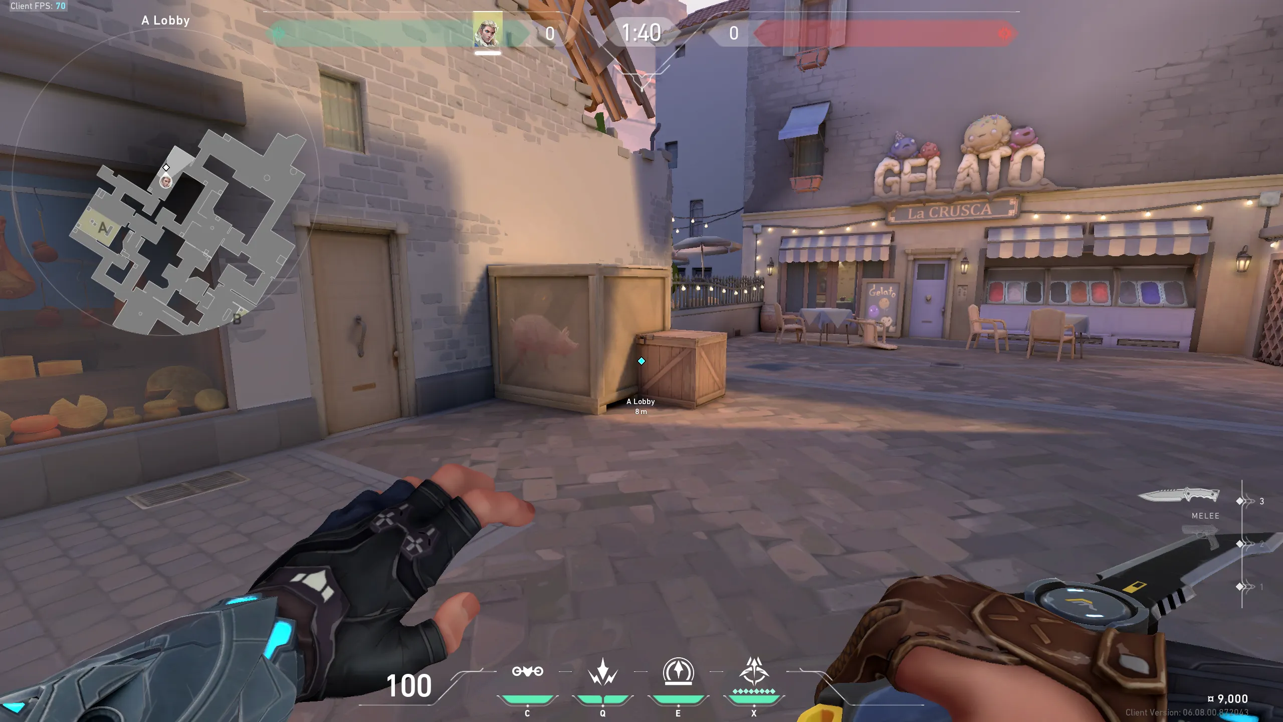 Sova Recon Bolt on Ascent Attack Site B — step 1 of 3: Position — where to stand