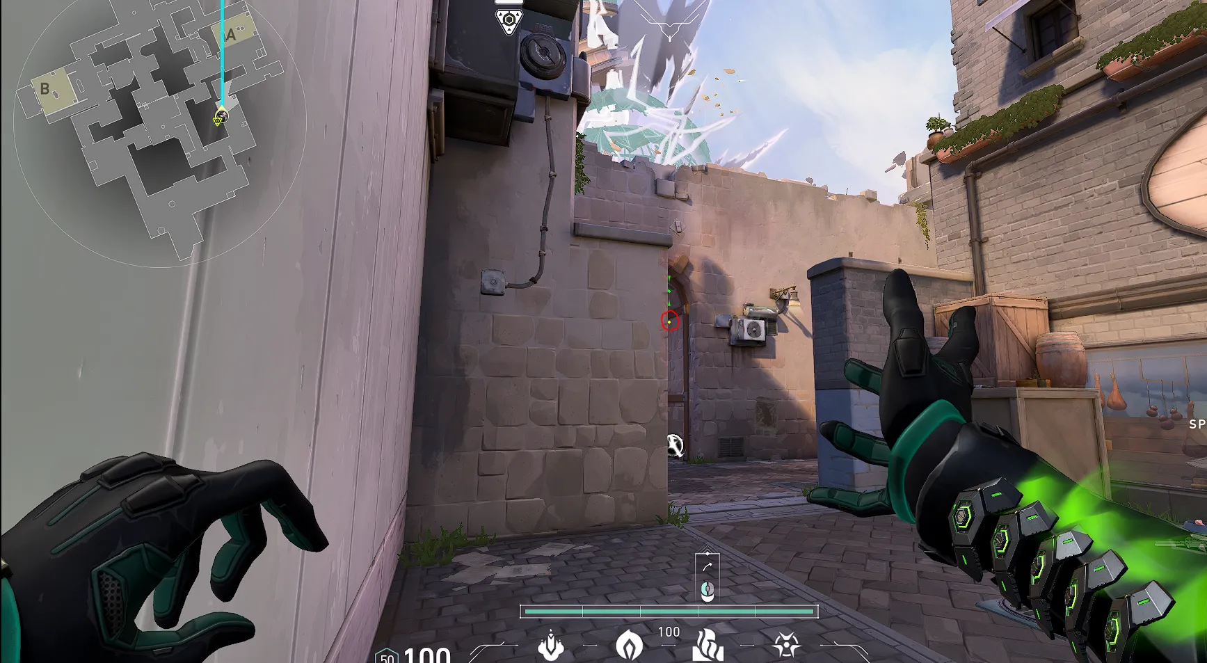 Viper Toxic Screen on Ascent Attack Site A — step 2 of 3: Aim — line up the shot