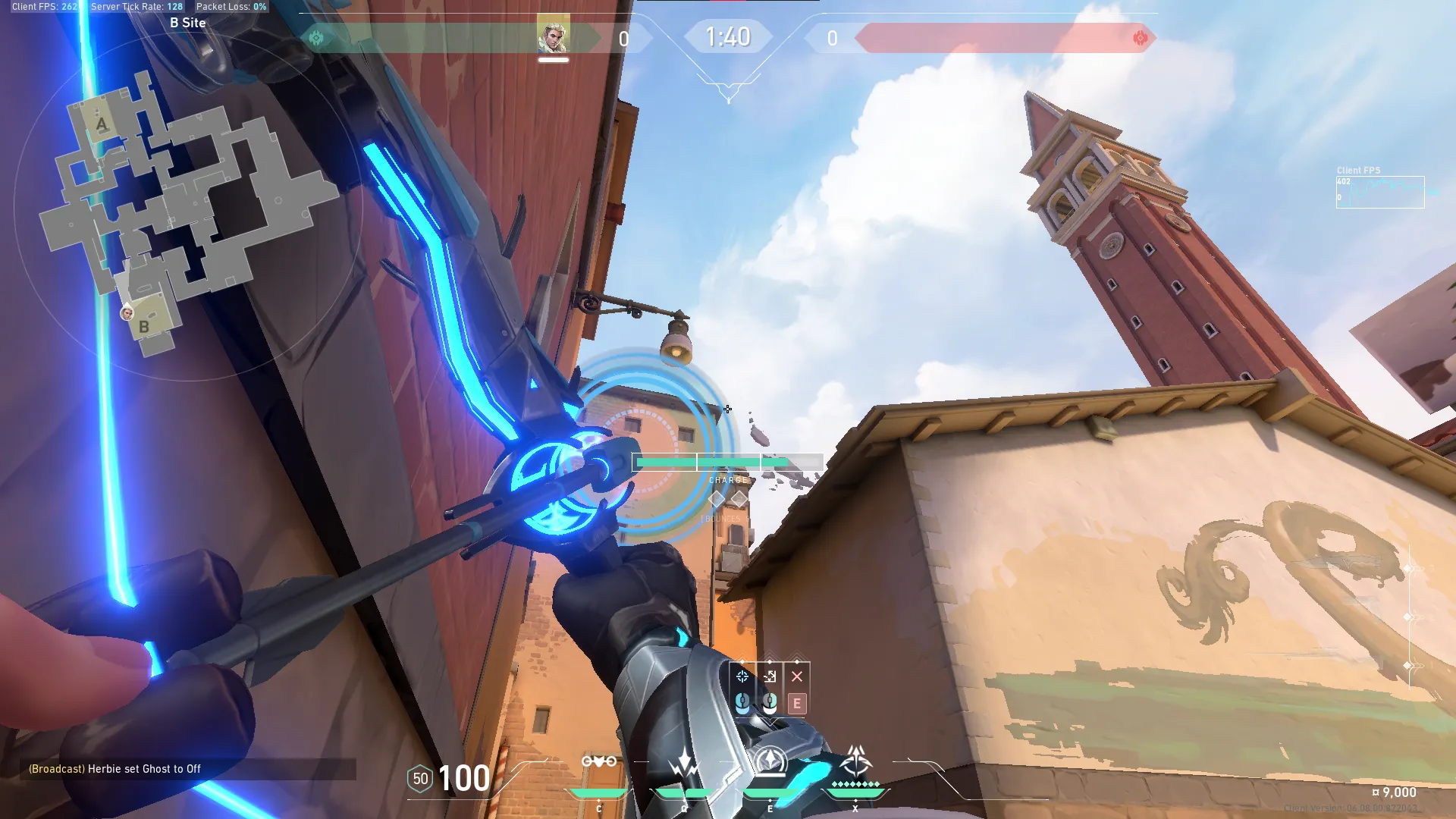 Sova Recon Bolt on Ascent Defense Site A — step 3 of 4: Aim — line up the shot