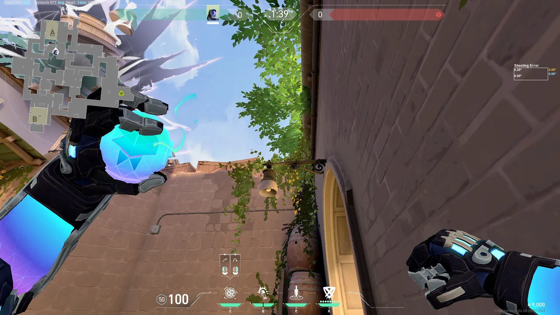 KAY/O Frag_Ment on Ascent Defense Site A — step 2 of 3: Aim — line up the shot