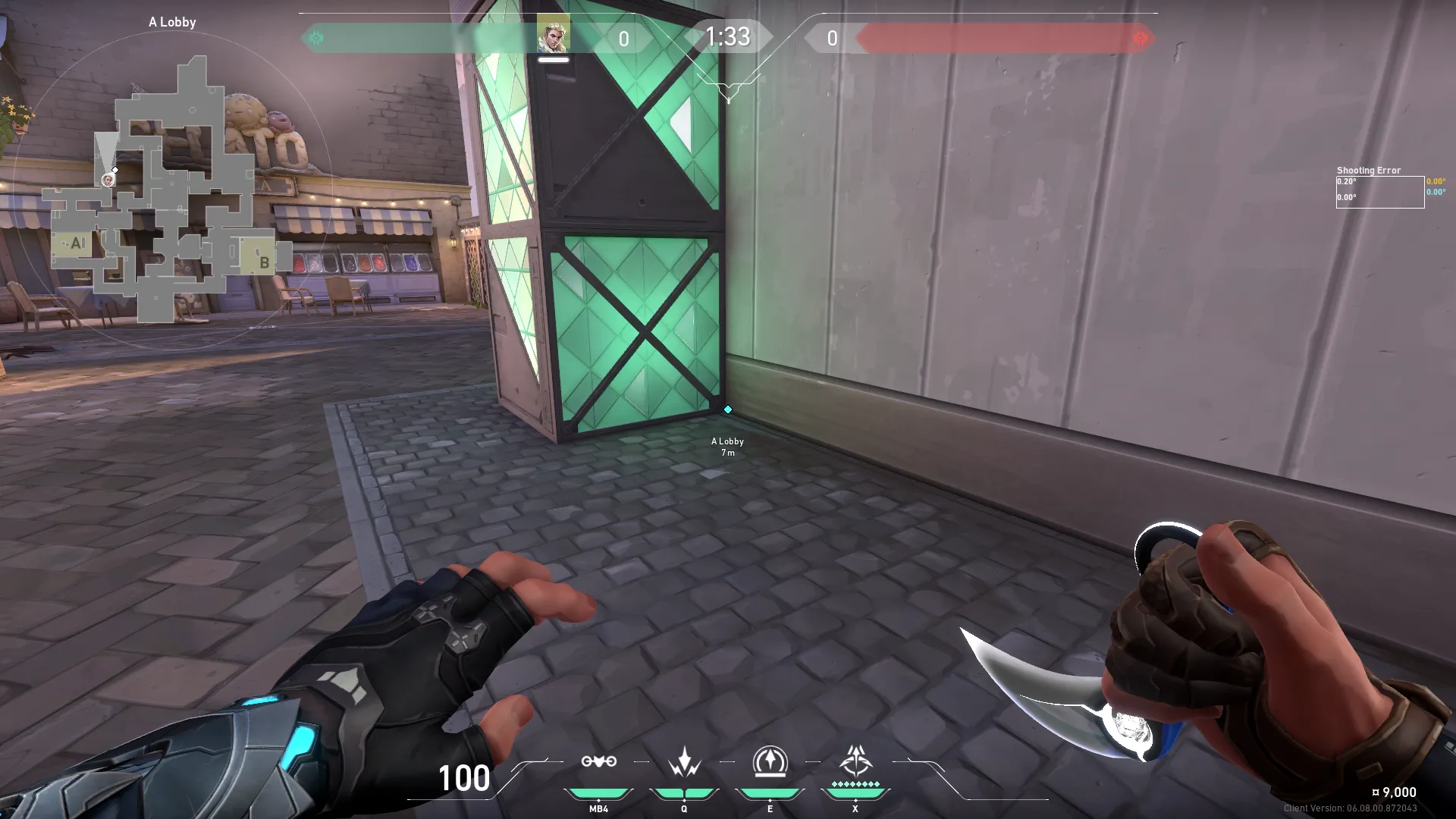 Sova Recon Bolt on Ascent Attack Site B — step 1 of 4: Position — where to stand