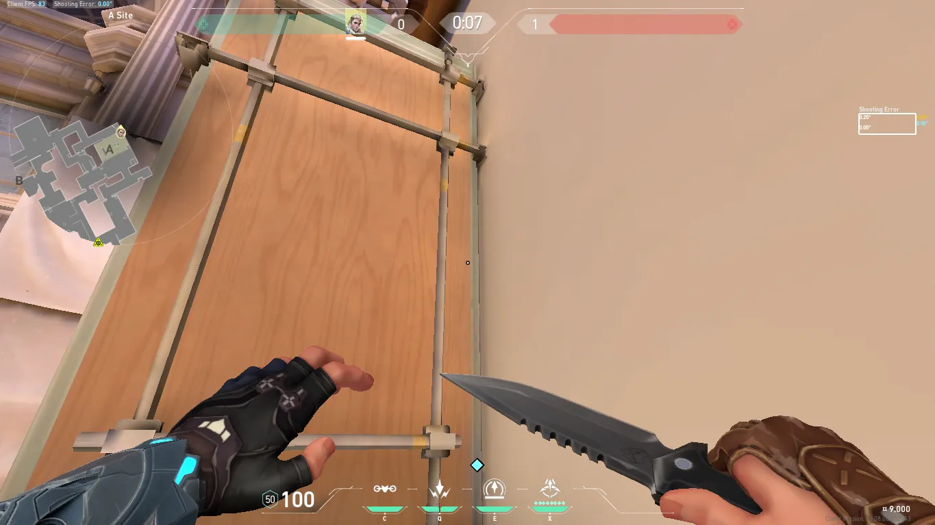 Sova Recon Bolt on Ascent Defense Site A — step 1 of 3: Position — where to stand