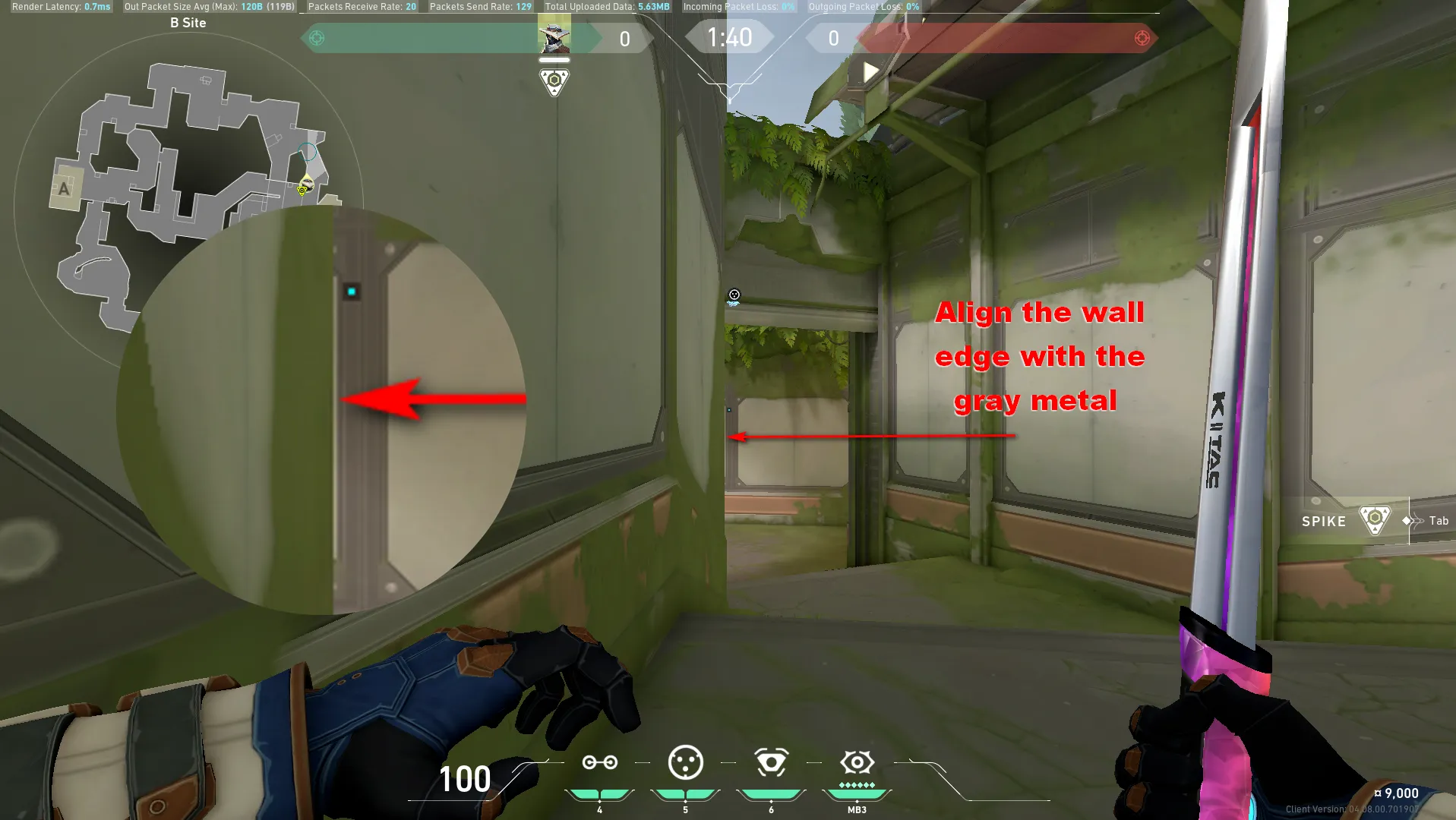 Cypher Cyber Cage on Fracture Defense Site B — step 2 of 4: Aim — line up the shot