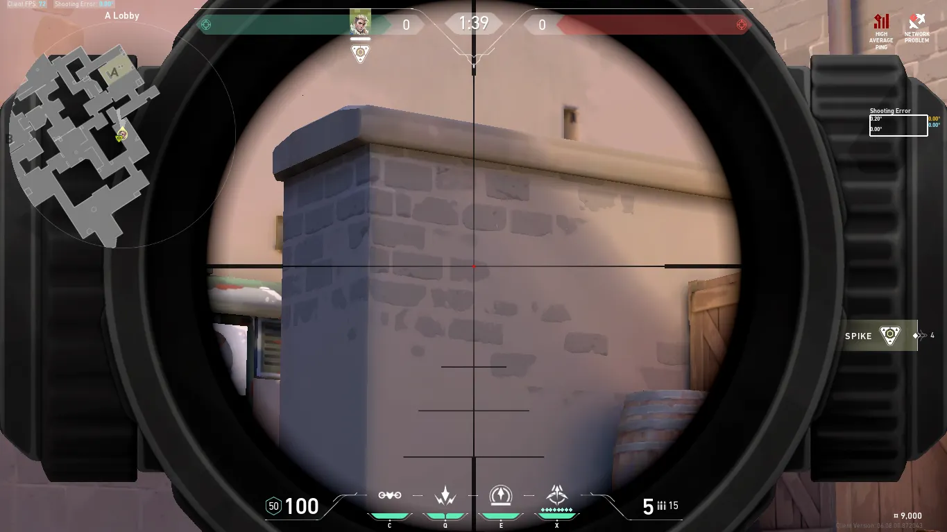 Sova Recon Bolt on Ascent Attack Site A — step 2 of 3: Aim — line up the shot