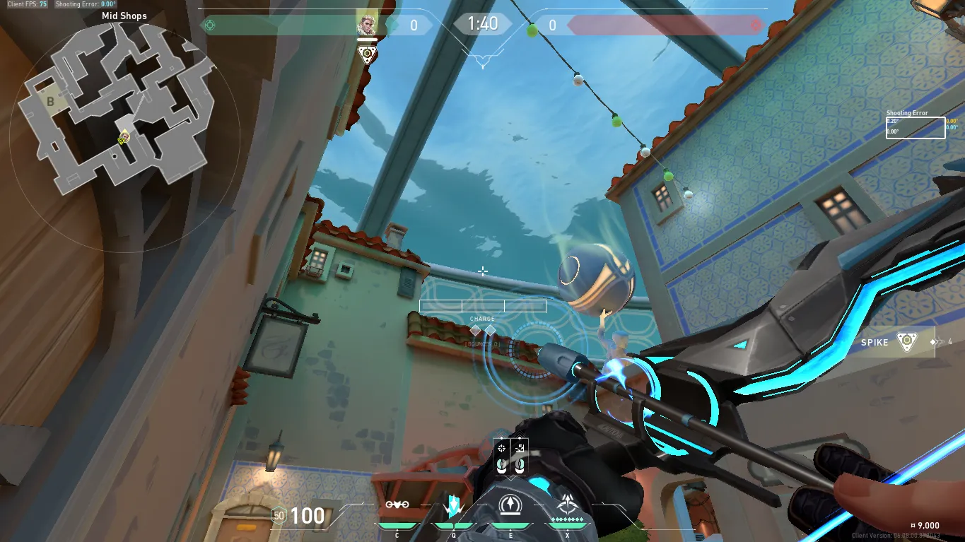 Sova Recon Bolt on Pearl Attack Mid — step 2 of 3: Aim — line up the shot