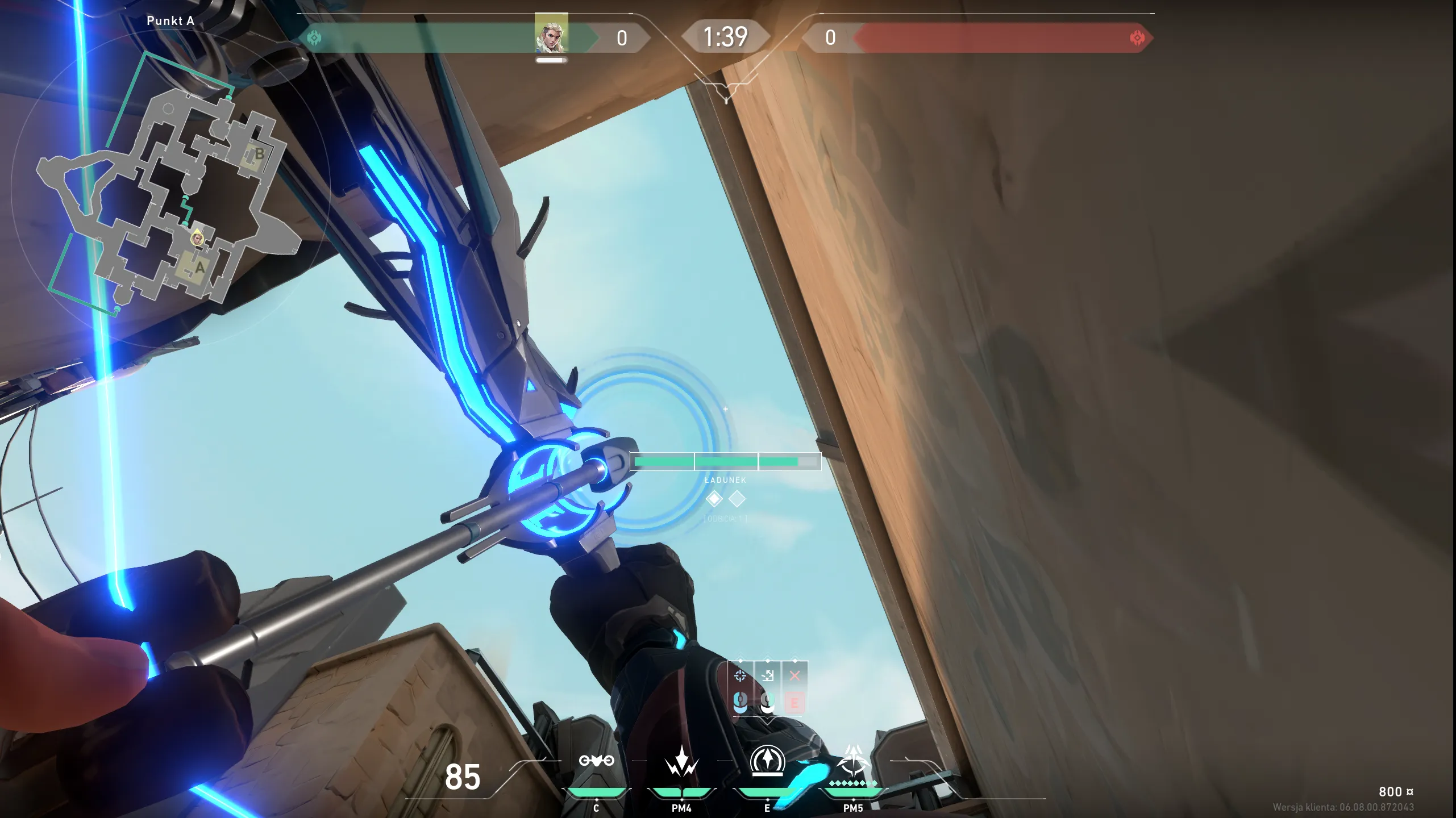 Sova Recon Bolt on Bind Defense Site B — step 3 of 4: Aim — line up the shot