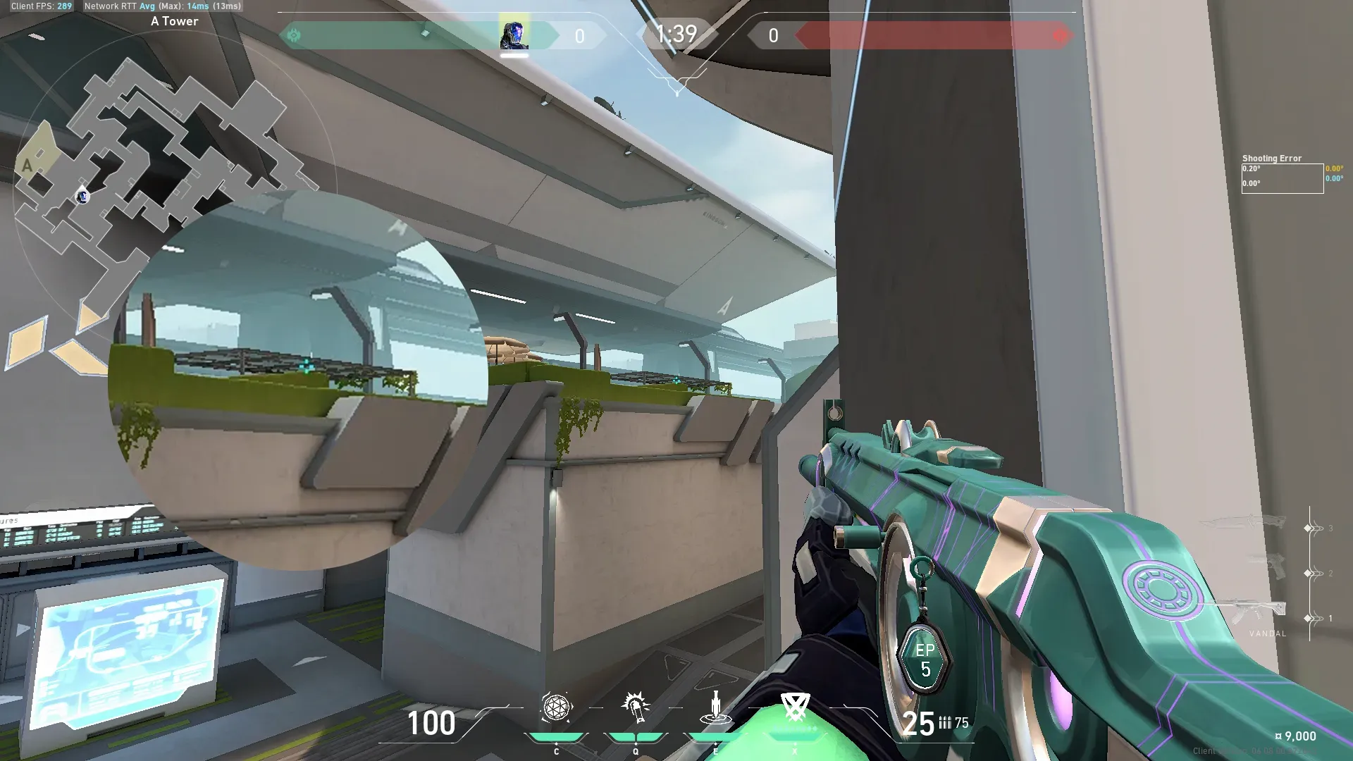 KAY/O Flash_Drive on Split Defense Site A — step 2 of 3: Aim — line up the shot