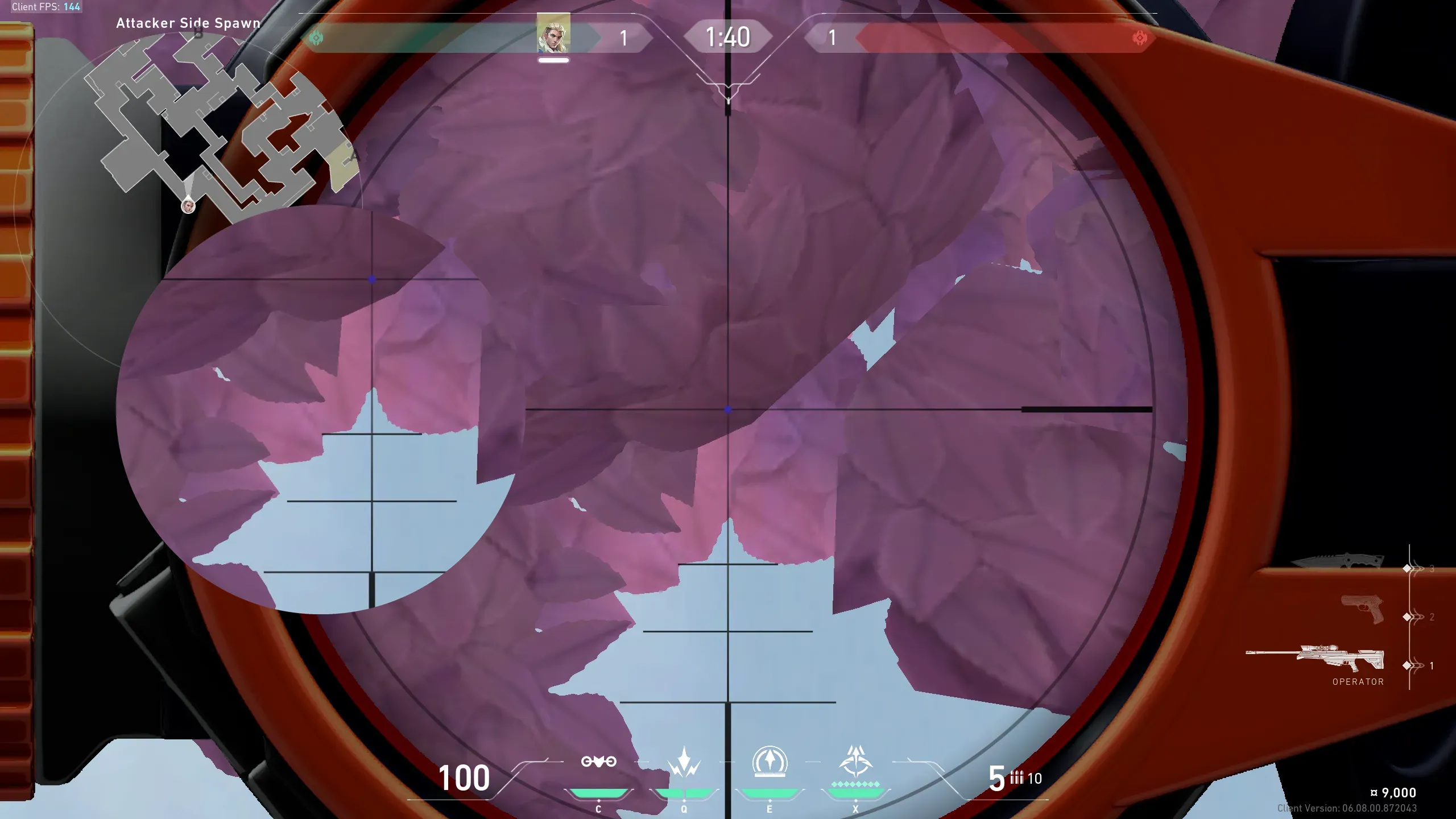 Sova Recon Bolt on Split Attack Site B — step 2 of 4: Aim — line up the shot