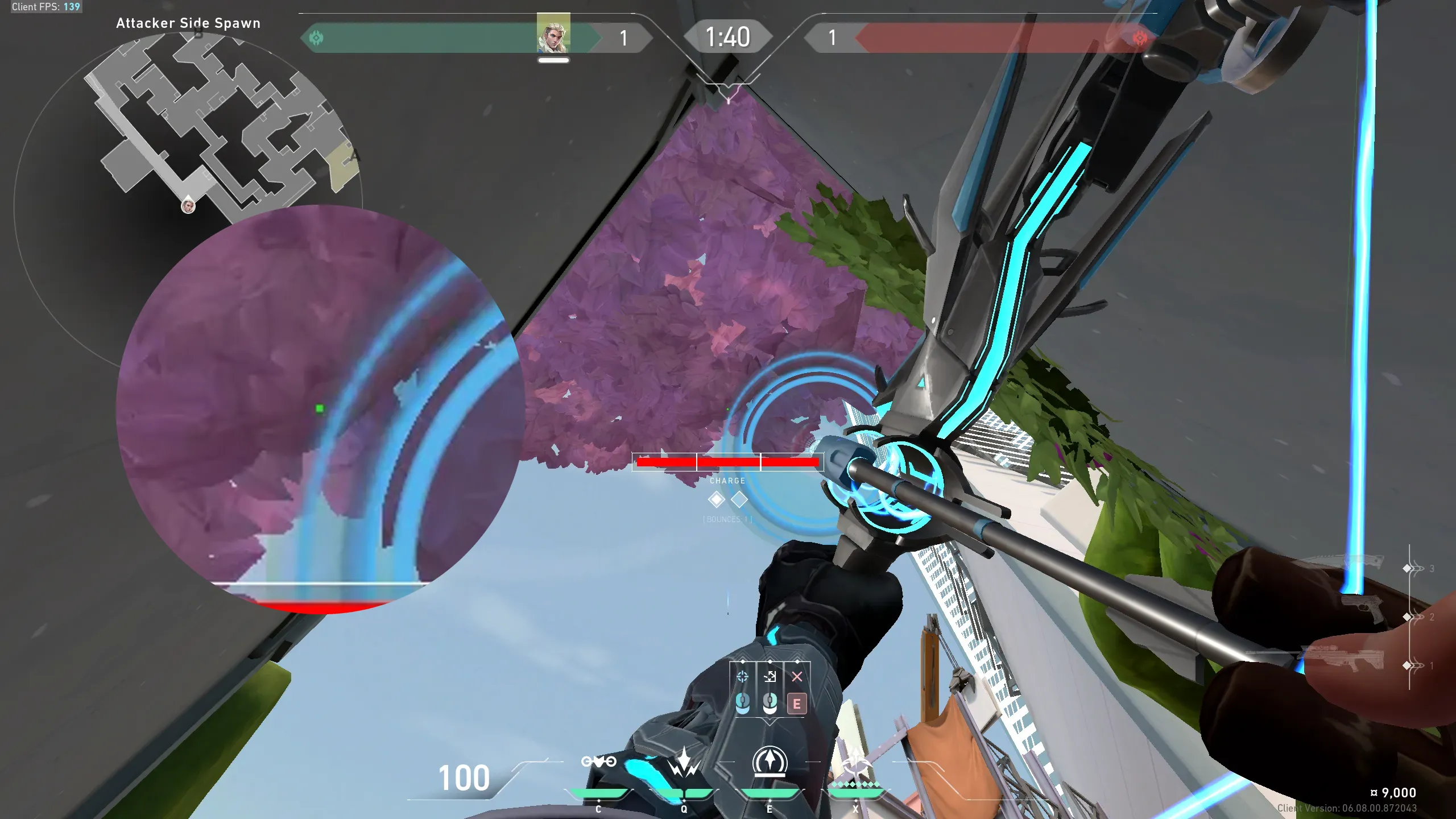 Sova Recon Bolt on Split Attack Site B — step 3 of 4: Aim — line up the shot