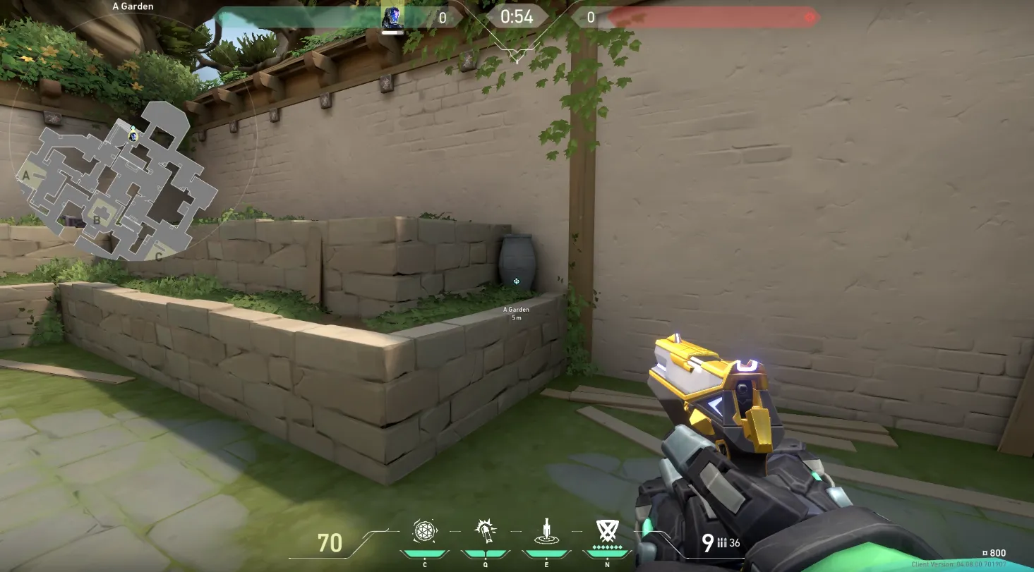 KAY/O Frag_Ment on Haven Attack Site B — step 1 of 3: Position — where to stand