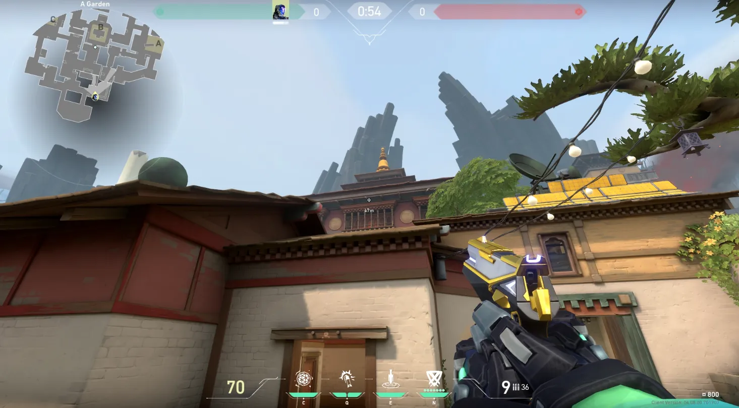 KAY/O Frag_Ment on Haven Attack Site B — step 2 of 3: Aim — line up the shot