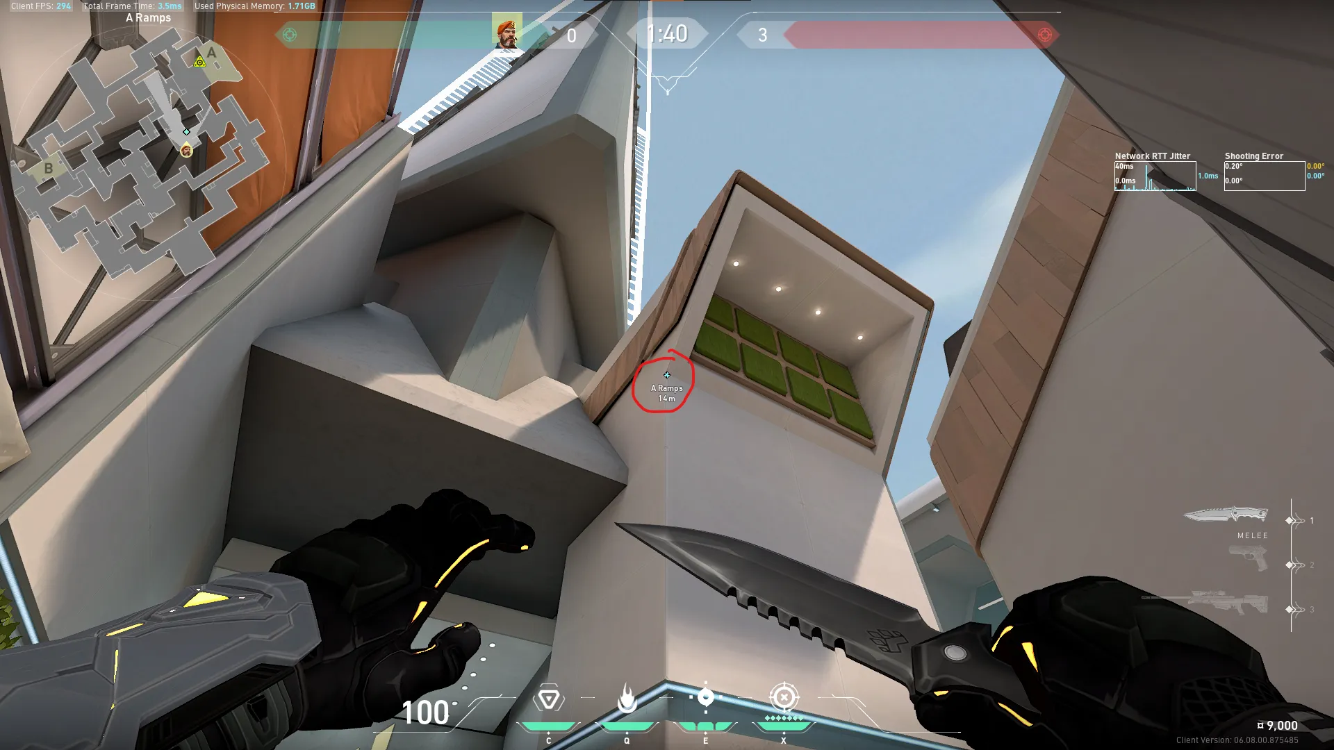 Brimstone Incendiary on Split Attack Site A — step 2 of 4: Aim — line up the shot