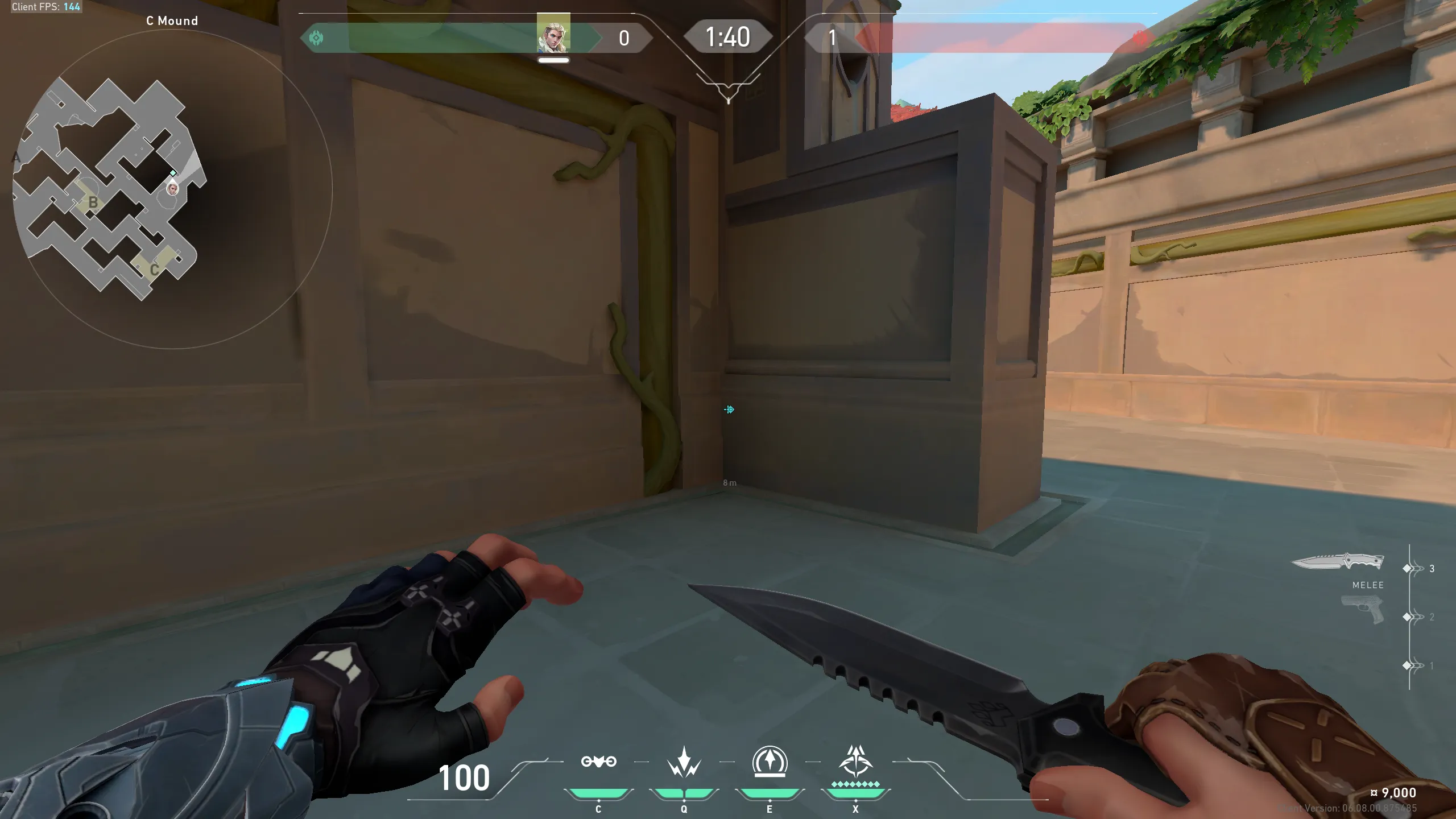 Sova Recon Bolt on Lotus Attack Site C — step 1 of 3: Position — where to stand