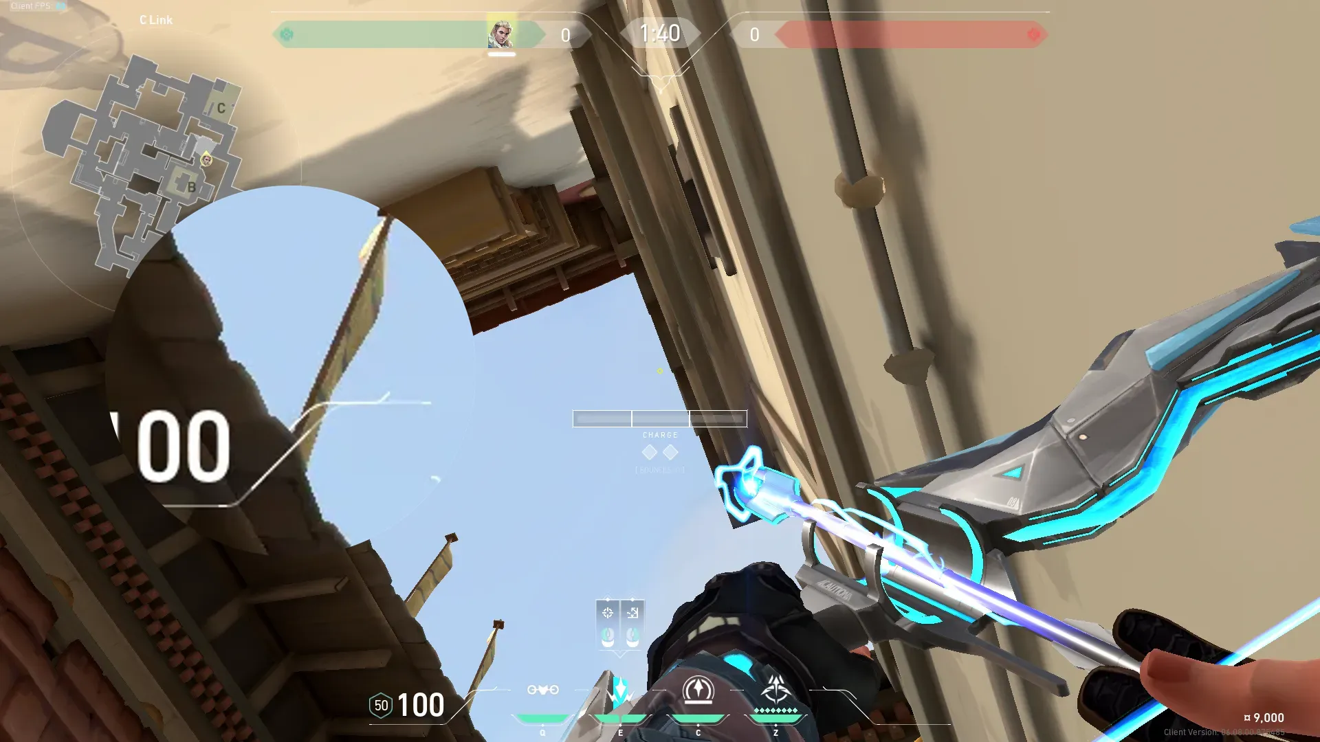 Sova Shock Bolt on Haven Defense Site C — step 2 of 5: Aim — line up the shot