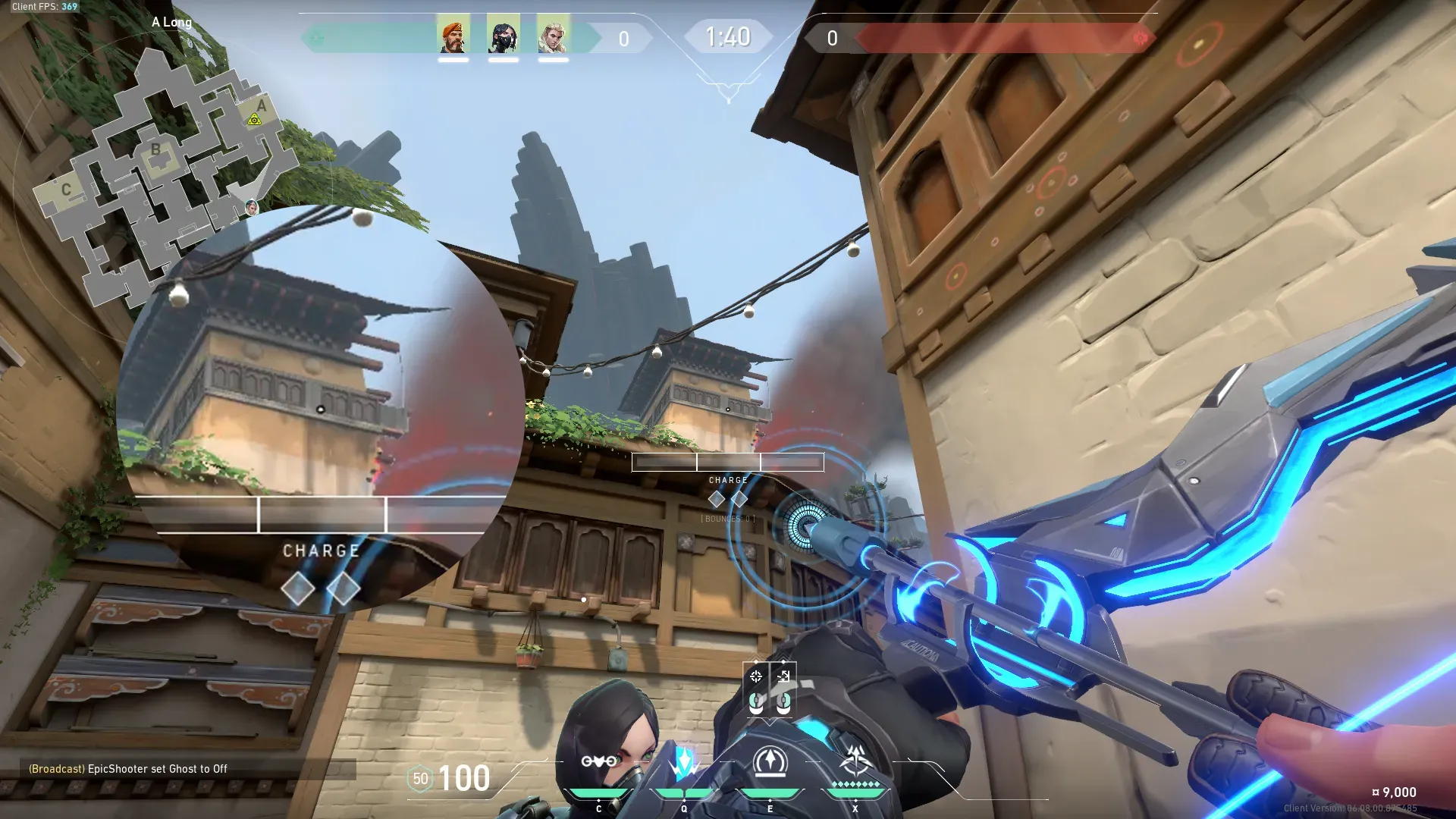 Sova Recon Bolt on Haven Attack Site A — step 2 of 3: Aim — line up the shot