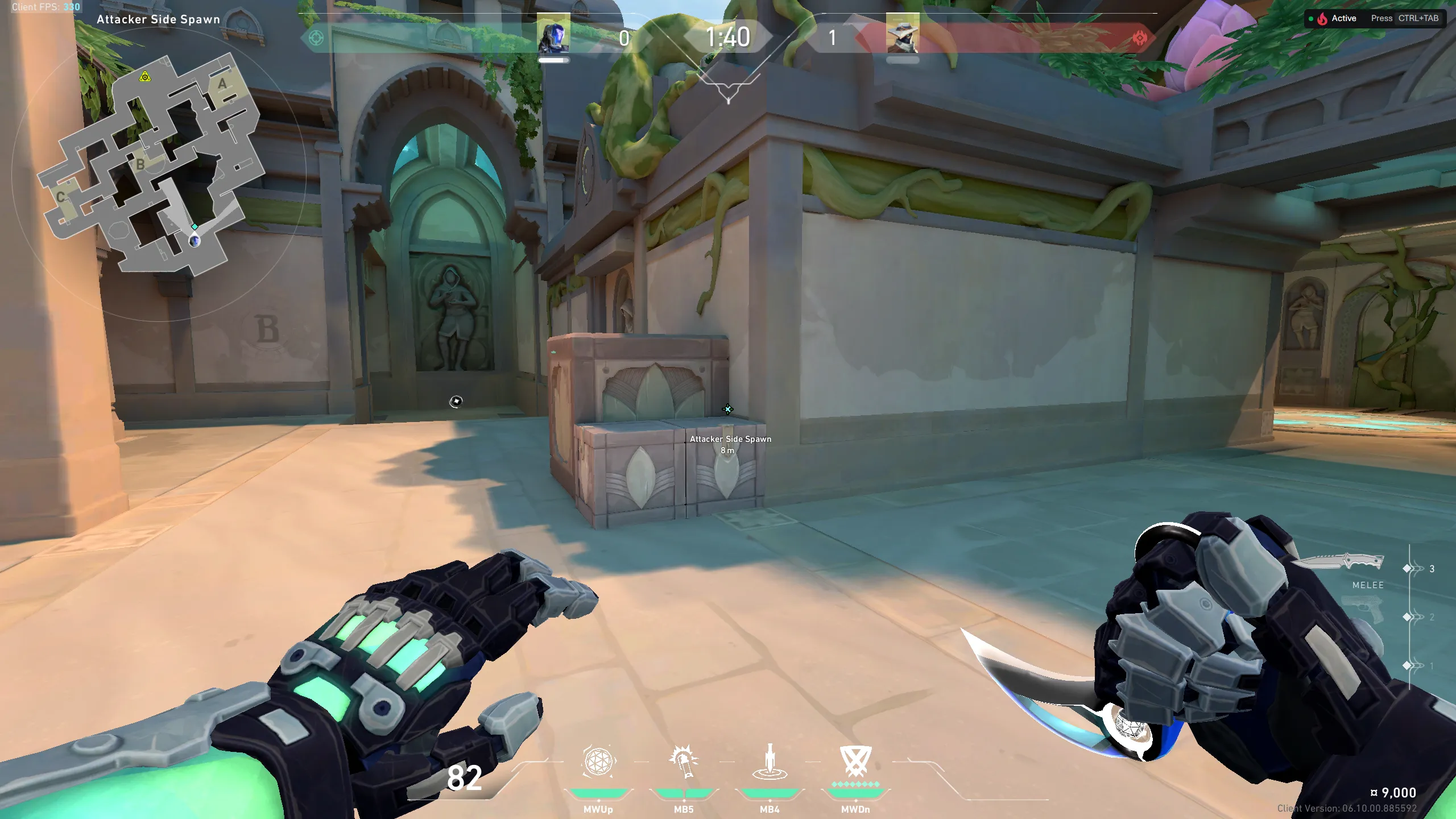 KAY/O Zero_Point on Lotus Attack Site B — step 1 of 3: Position — where to stand
