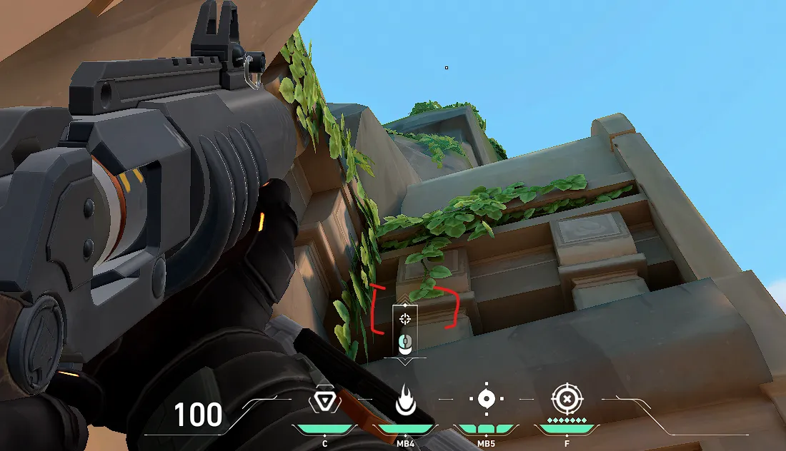 Brimstone Incendiary on Lotus Attack Site C — step 2 of 3: Aim — line up the shot