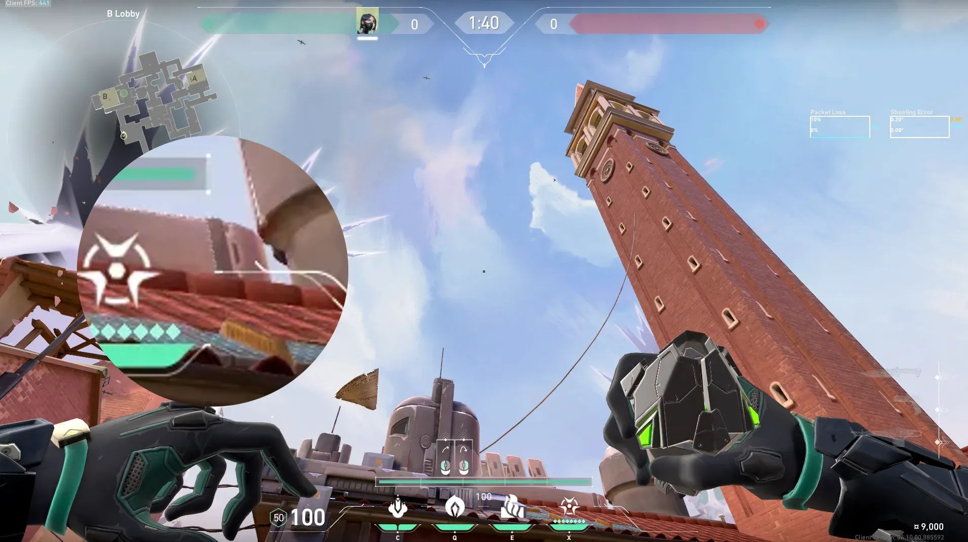 Viper Poison Cloud on Ascent Attack Site B — step 3 of 4: Aim — line up the shot