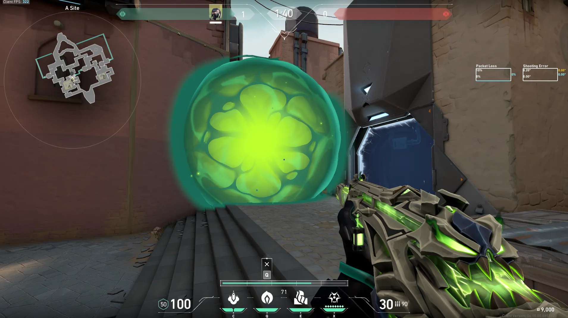 Viper Poison Cloud on Bind Defense Site A — step 3 of 7: Aim — line up the shot